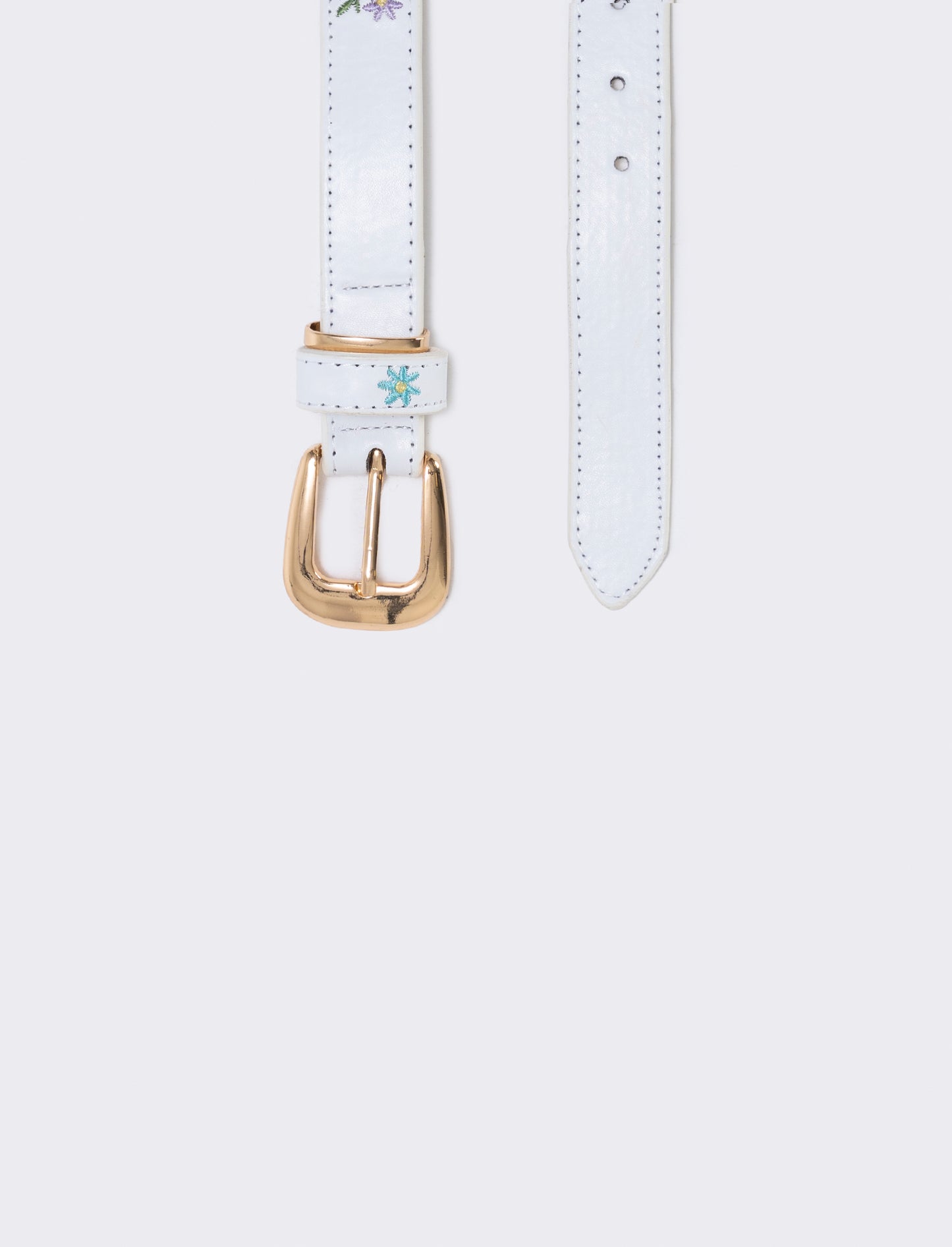 Cintura ricamata con fiorellini eleganti - Bianco