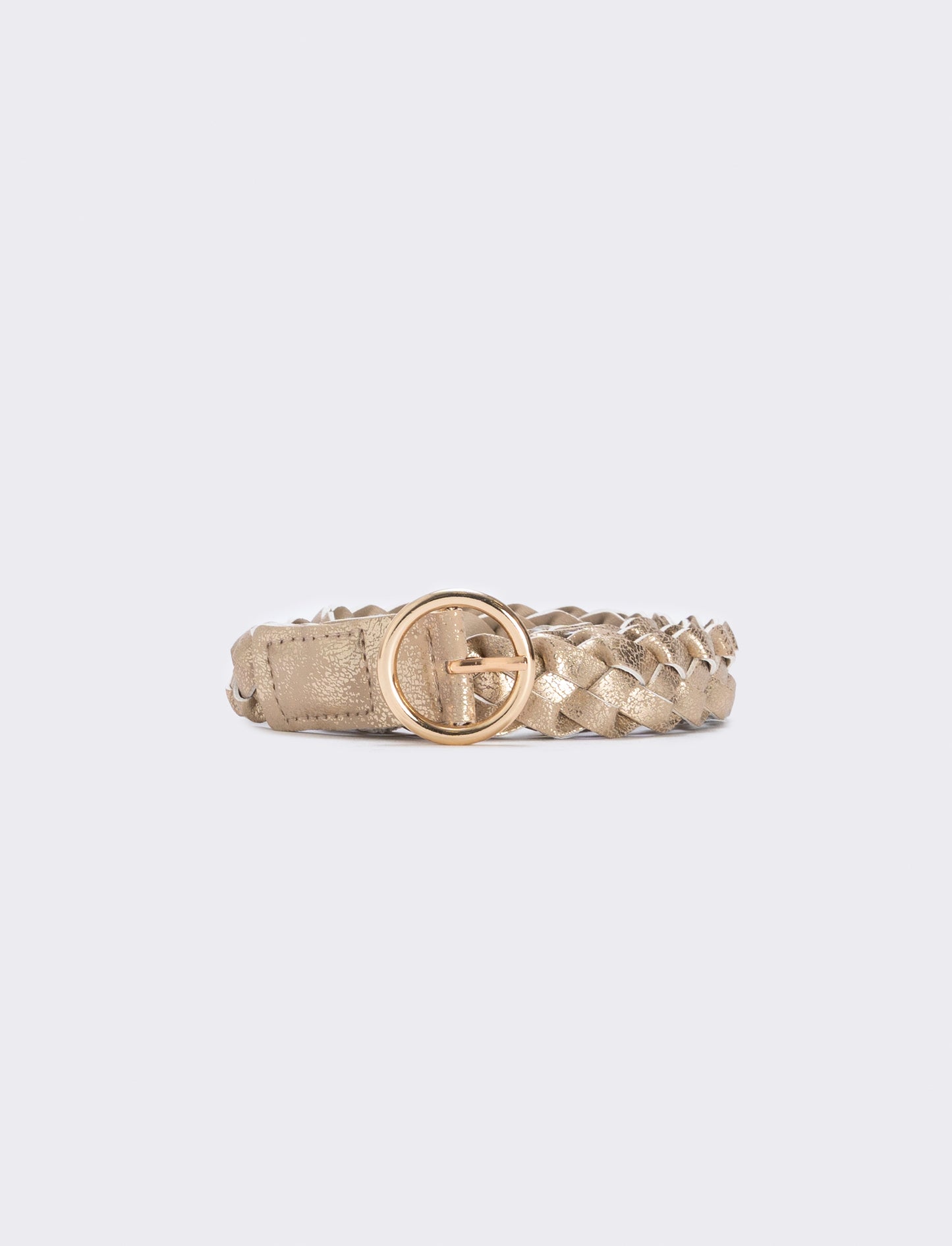Elegant metallic woven belt - Gold