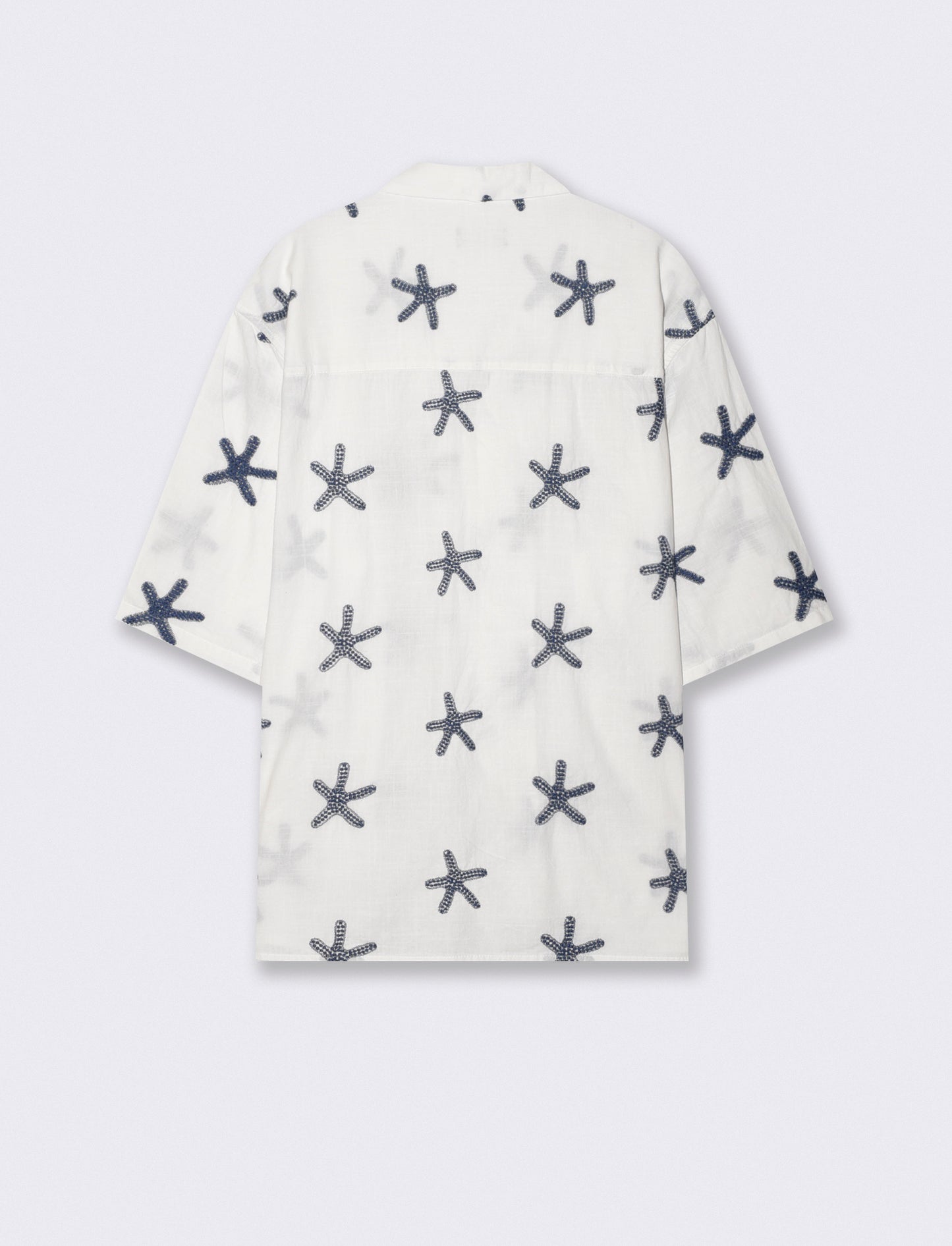 CAMICIA IN PURO COTONE FANTASIA RICAMATA - Bianco