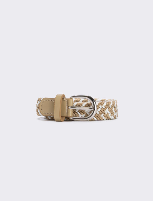 Versatile woven elastic belt - Beige