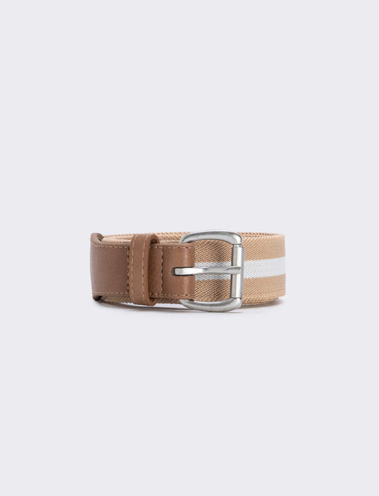 Cintura elastica a righe stilosa - Beige