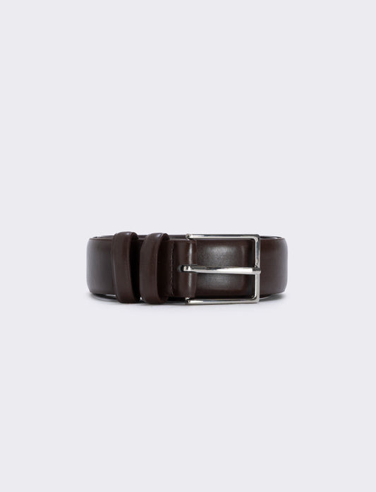 Cintura due passanti basic elegante e versatile - Moro