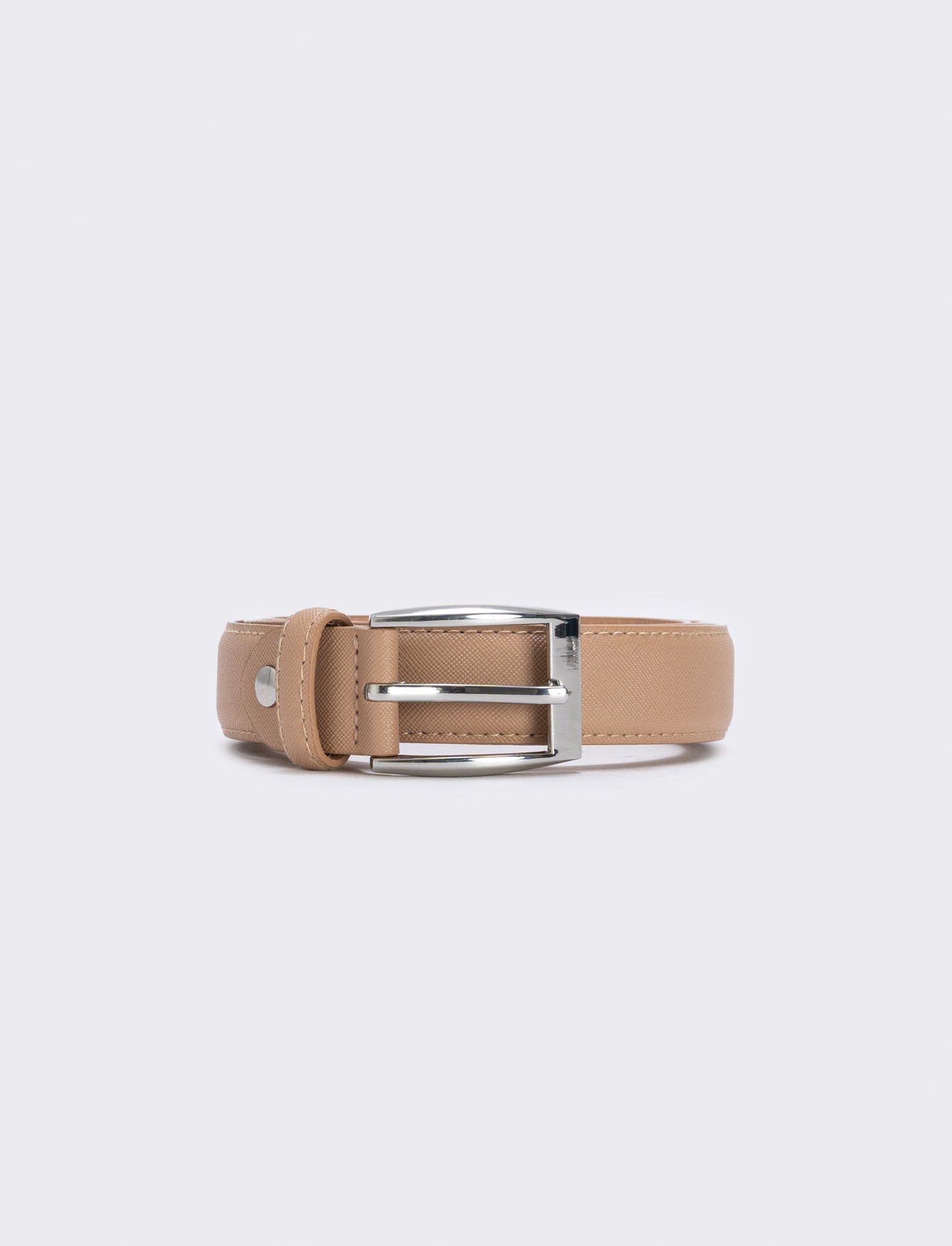 Cintura saffiano uomo elegante e versatile - Beige