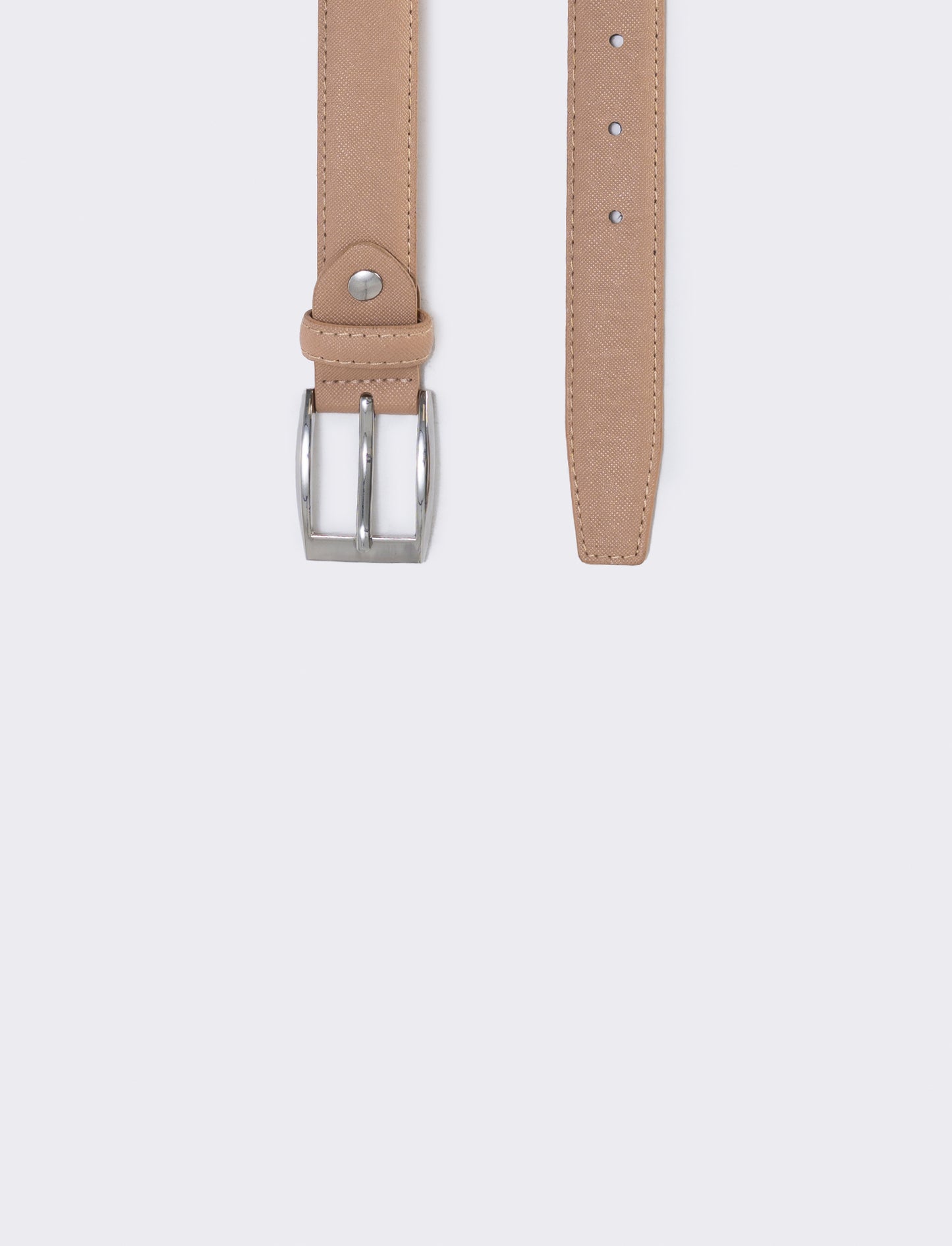 Cintura saffiano uomo elegante e versatile - Beige