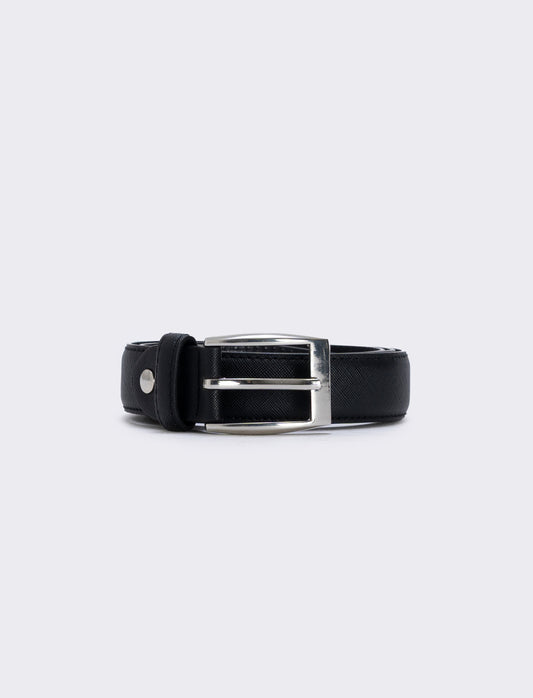 Cintura saffiano uomo elegante e versatile - Nero