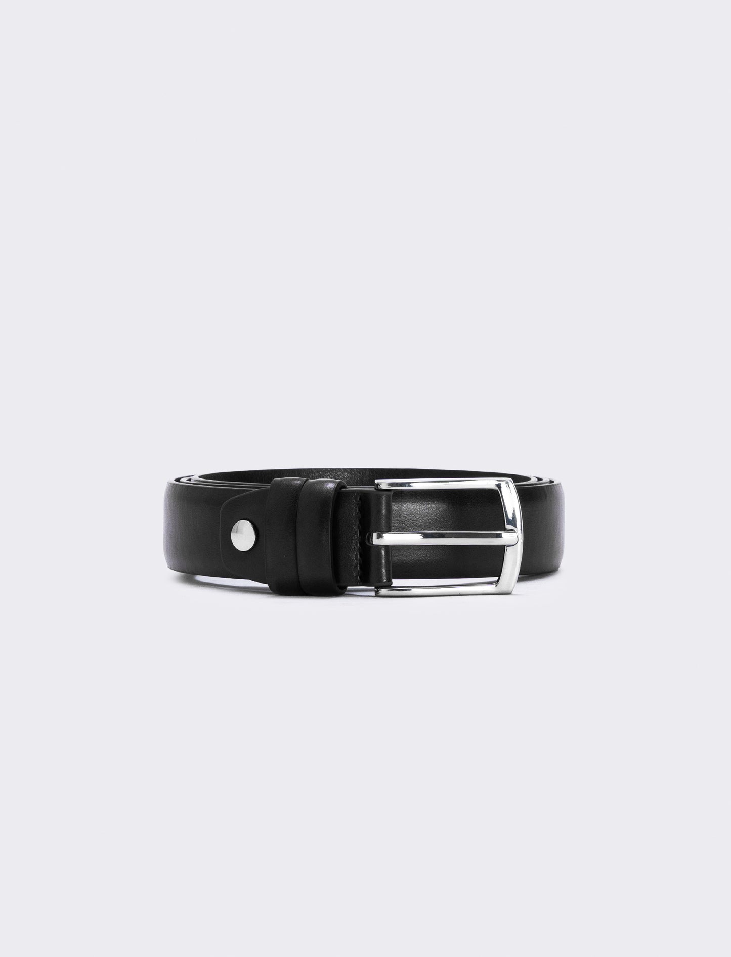 Cintura liscia basic con 2 passanti - Nero