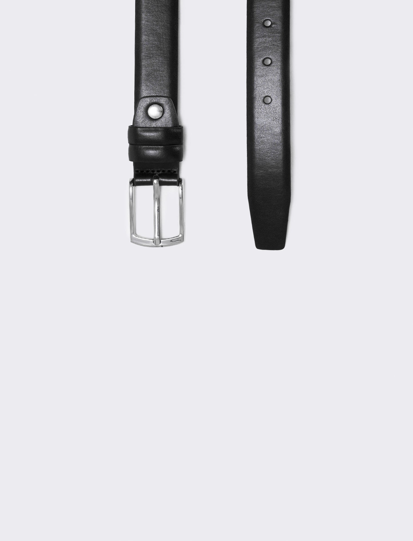 Cintura liscia basic con 2 passanti - Nero