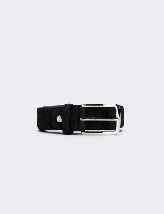 Cintura fusto spigato uomo elegante - Nero