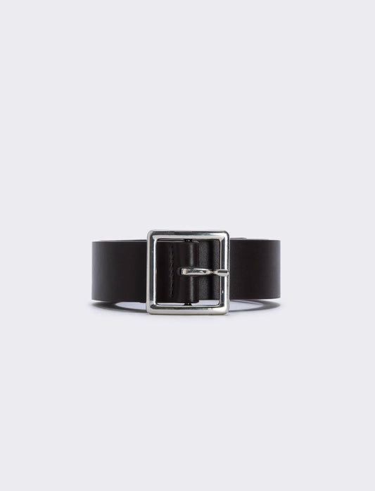 Cintura fibbia satinata elegante e versatile - Moro
