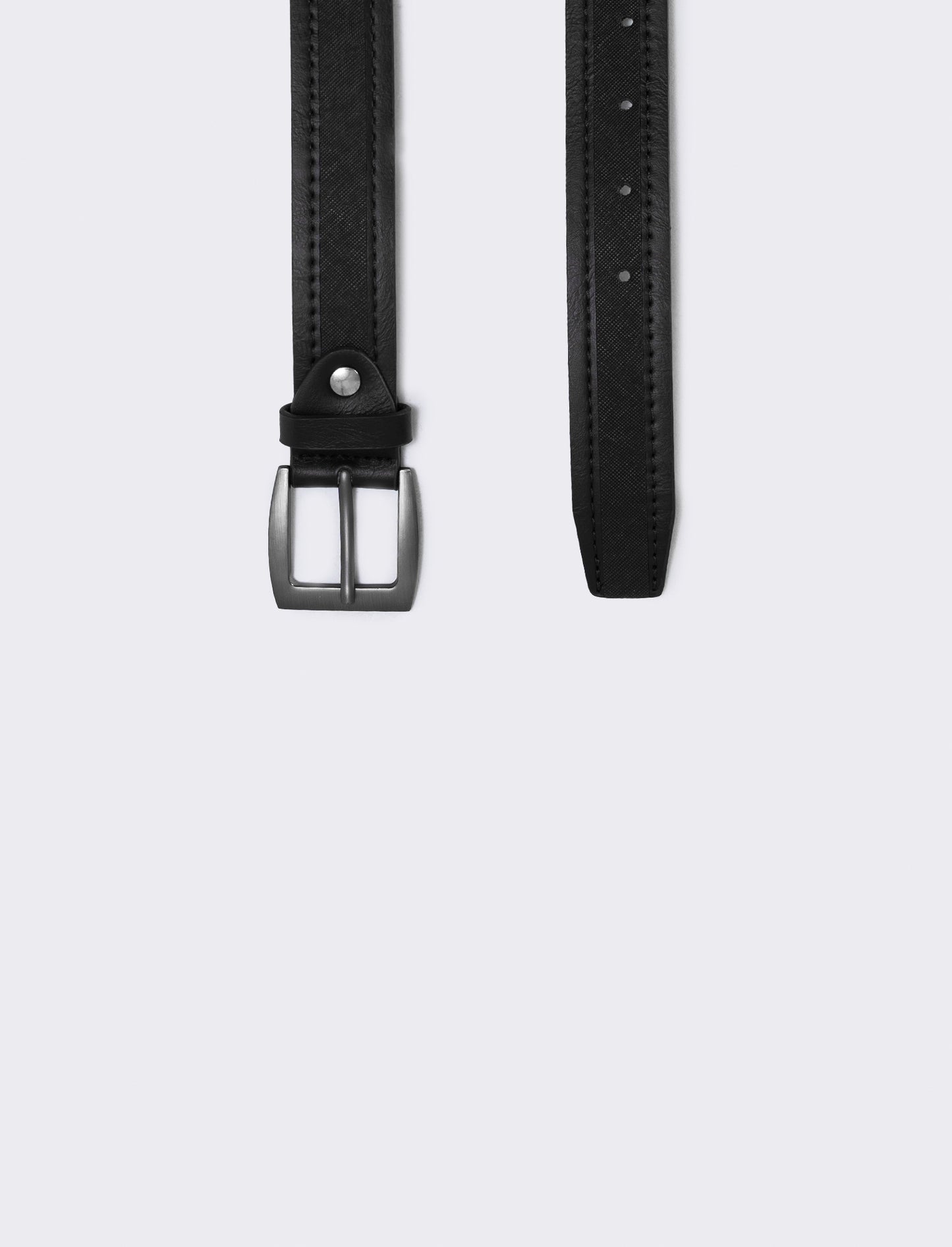 Cintura riga saffiano elegante e versatile - Nero
