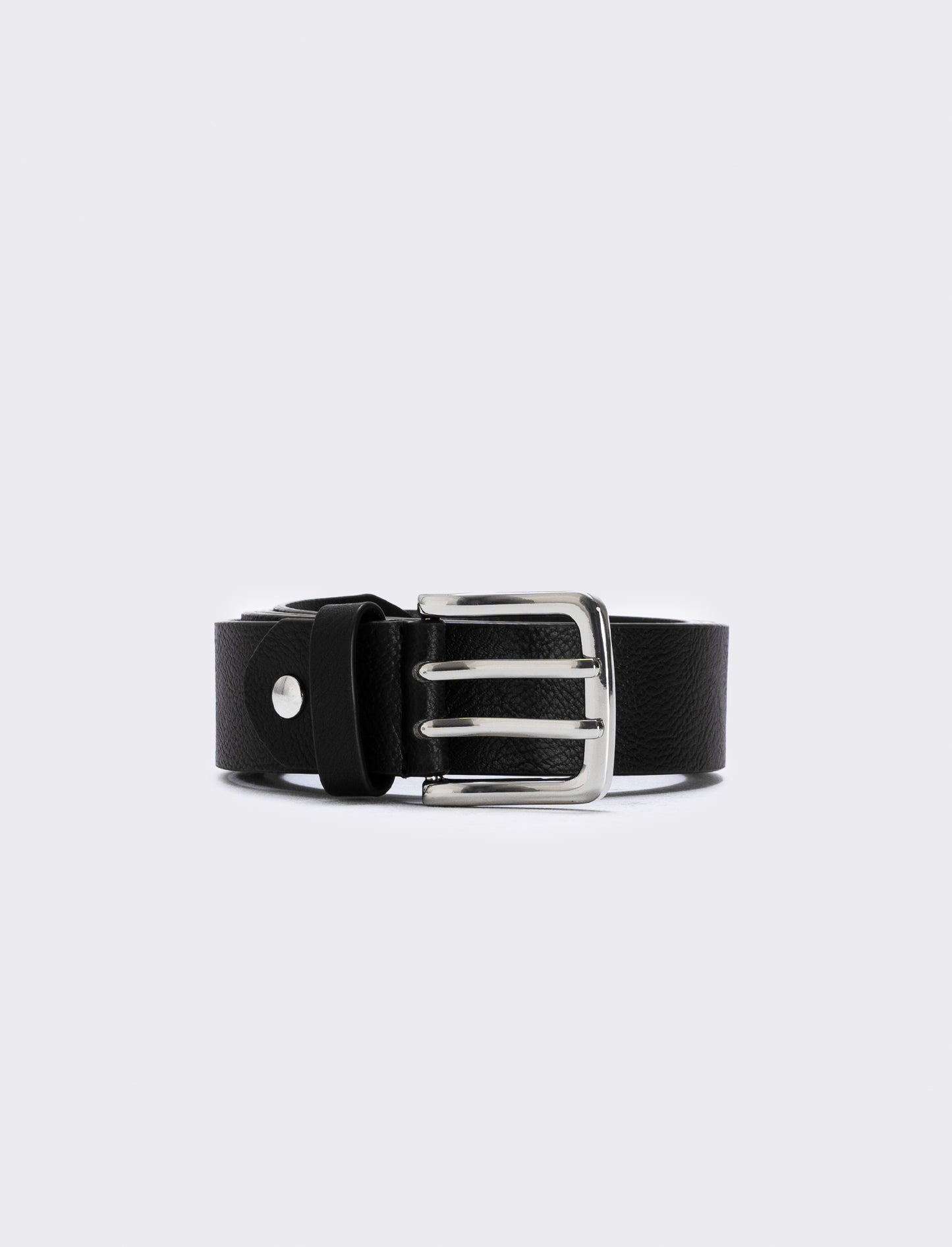 Men's belt with double prong buckle - Black