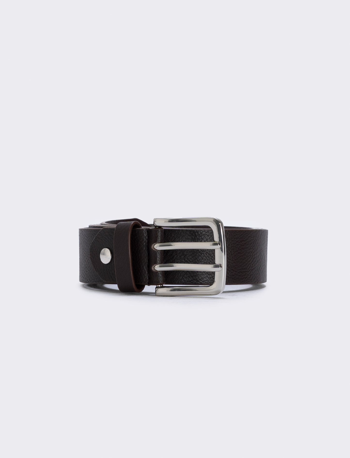 Men's belt with double prong buckle - Brown