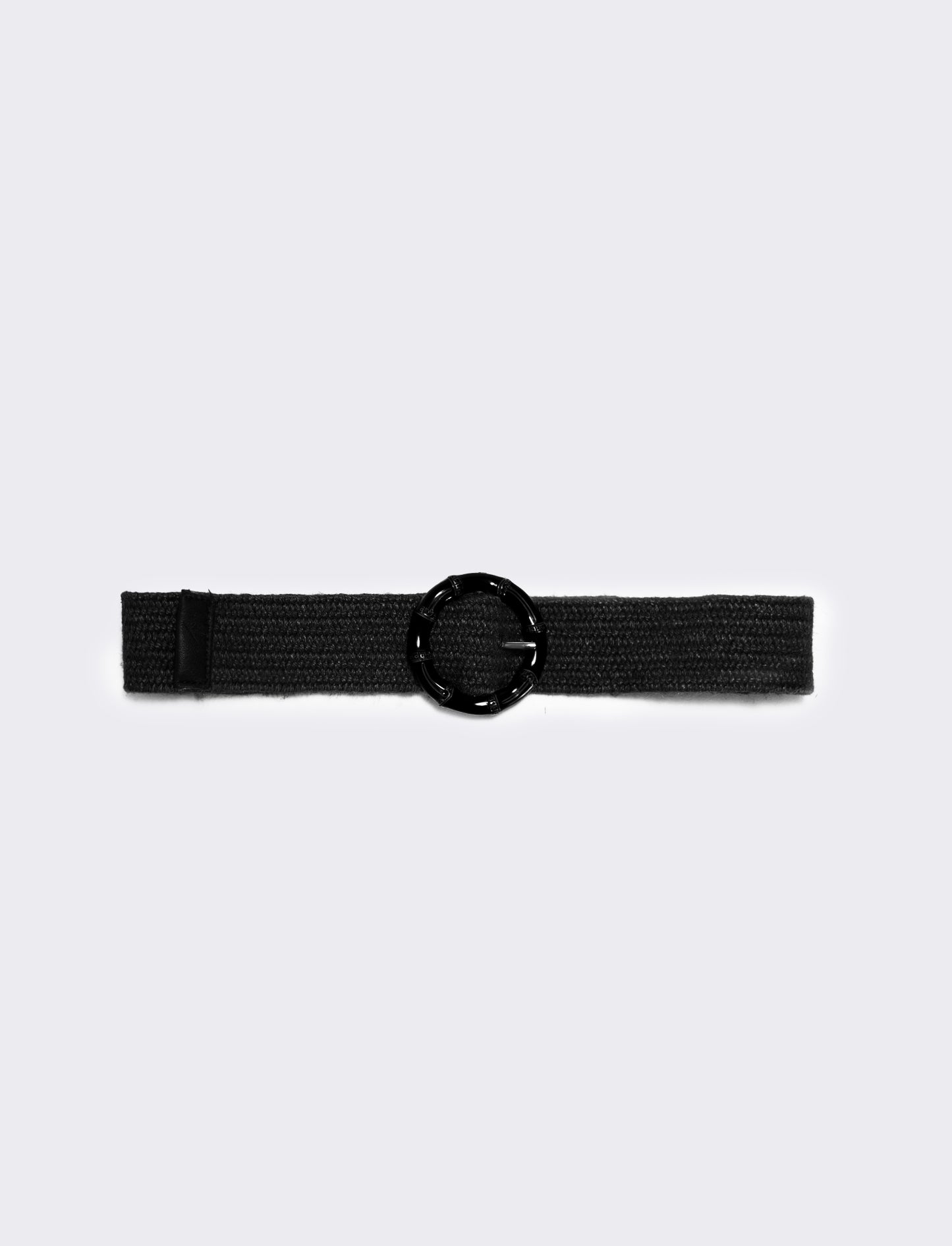 Cintura elastica effetto paglia - Nero