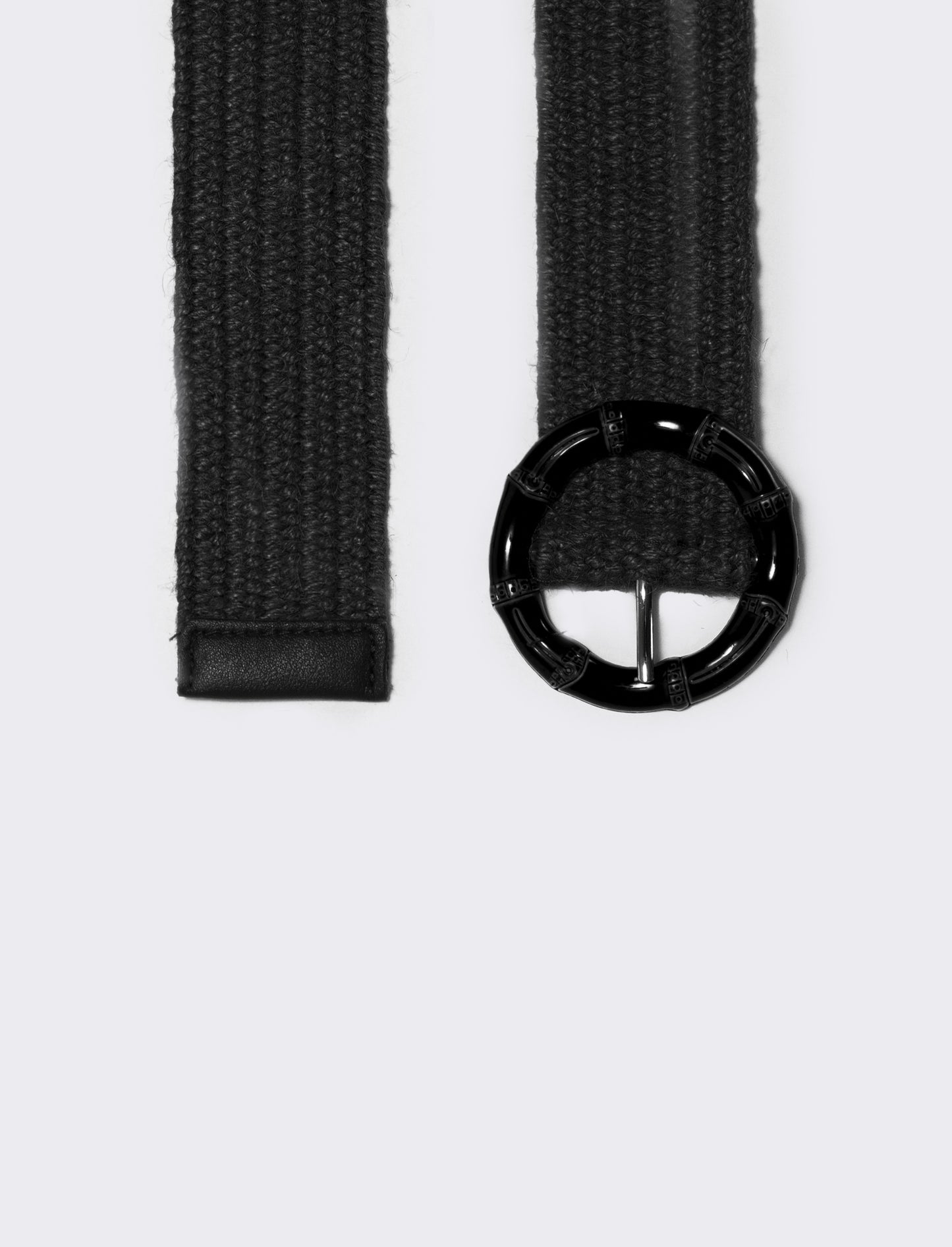 Cintura elastica effetto paglia - Nero