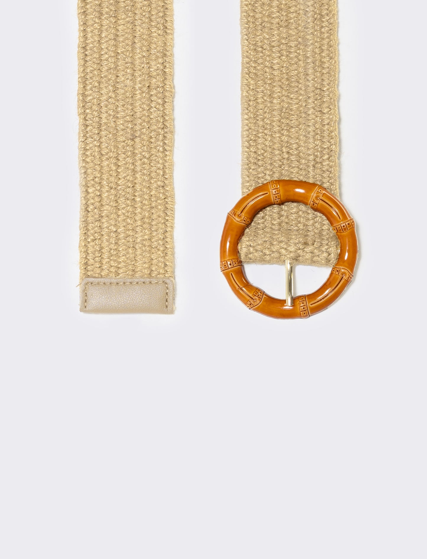 Elastic straw effect belt - Beige