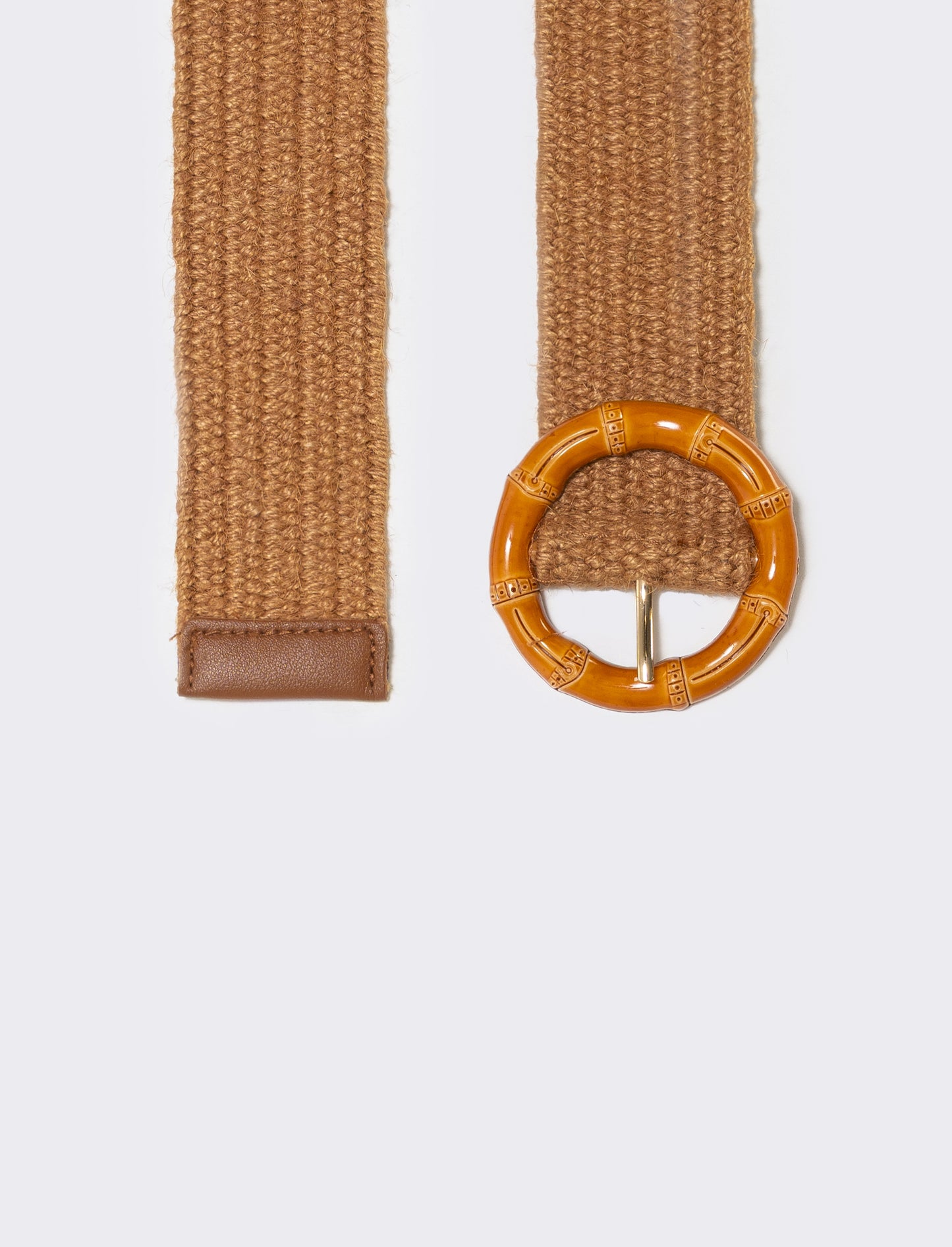 Elastic straw effect belt - Brown
