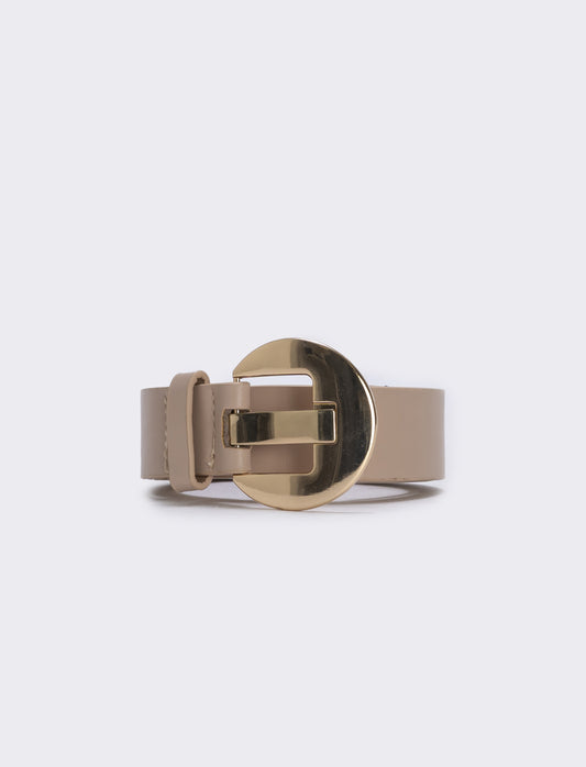 Belt with rectangular loops - Beige