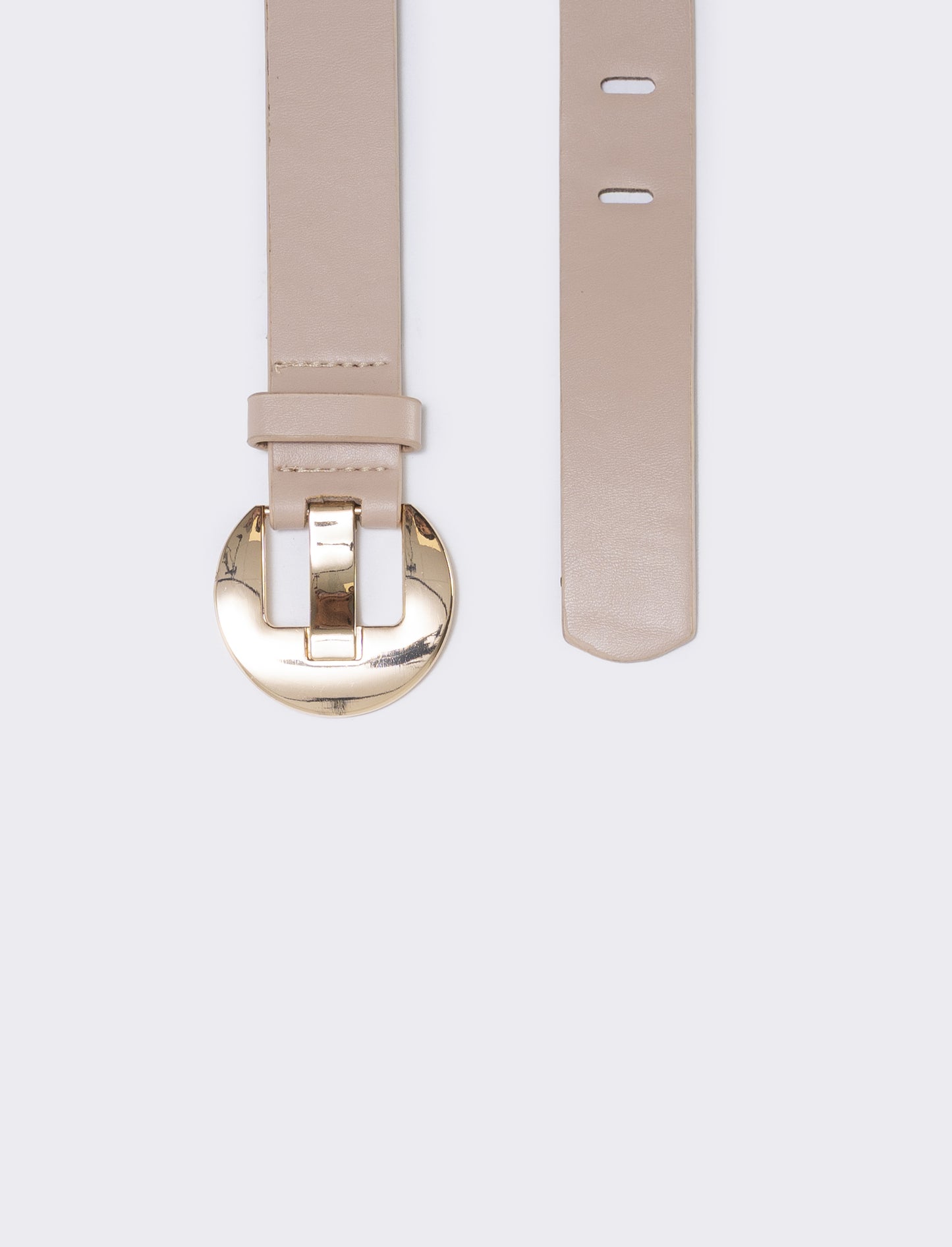 Belt with rectangular loops - Beige