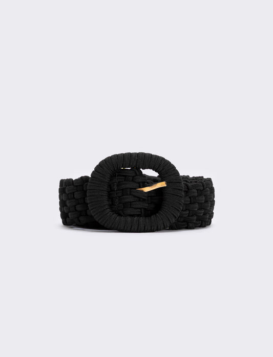 Cintura elastica intrecciata - Nero