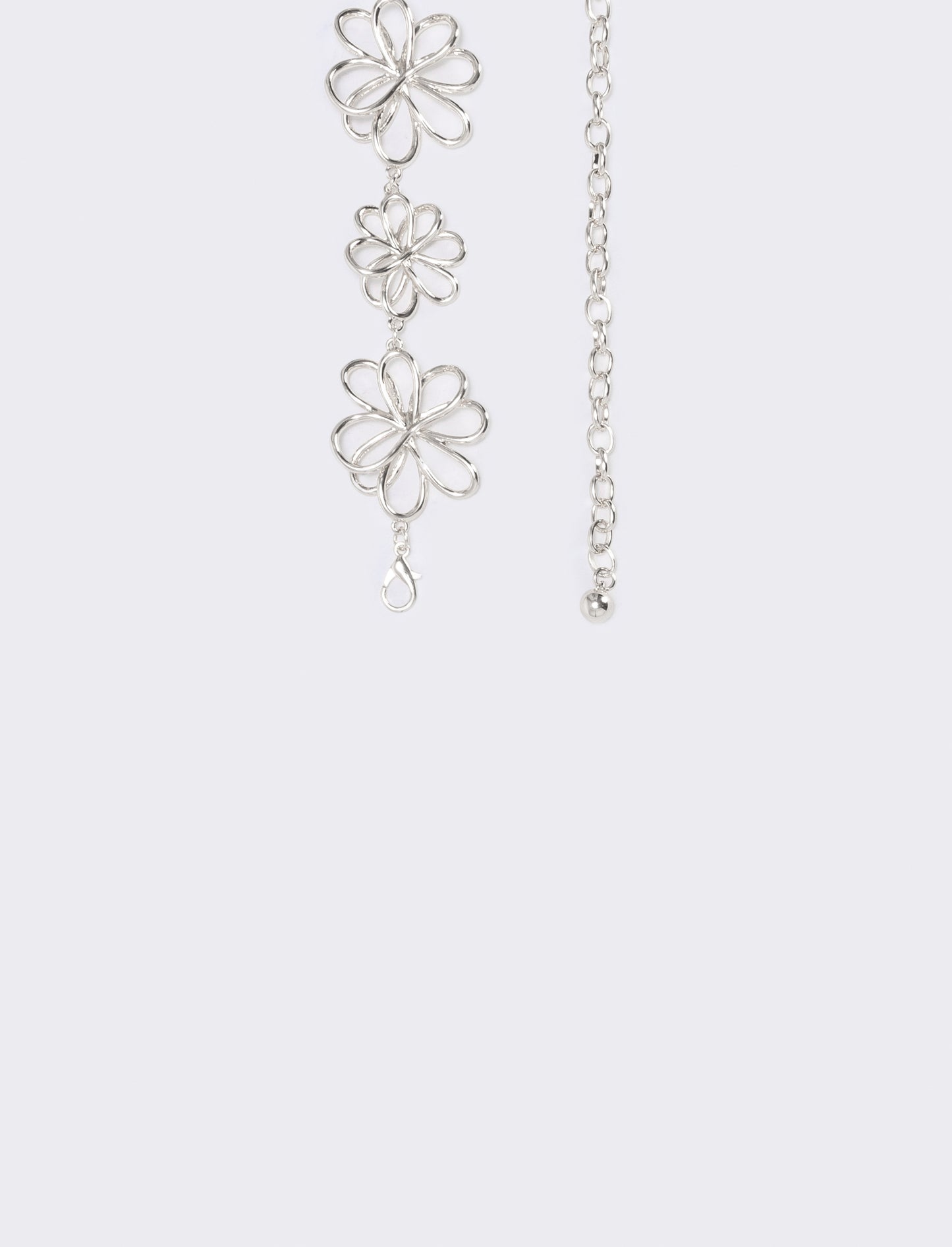 Cintura in metallo decorata con fiori - Argento