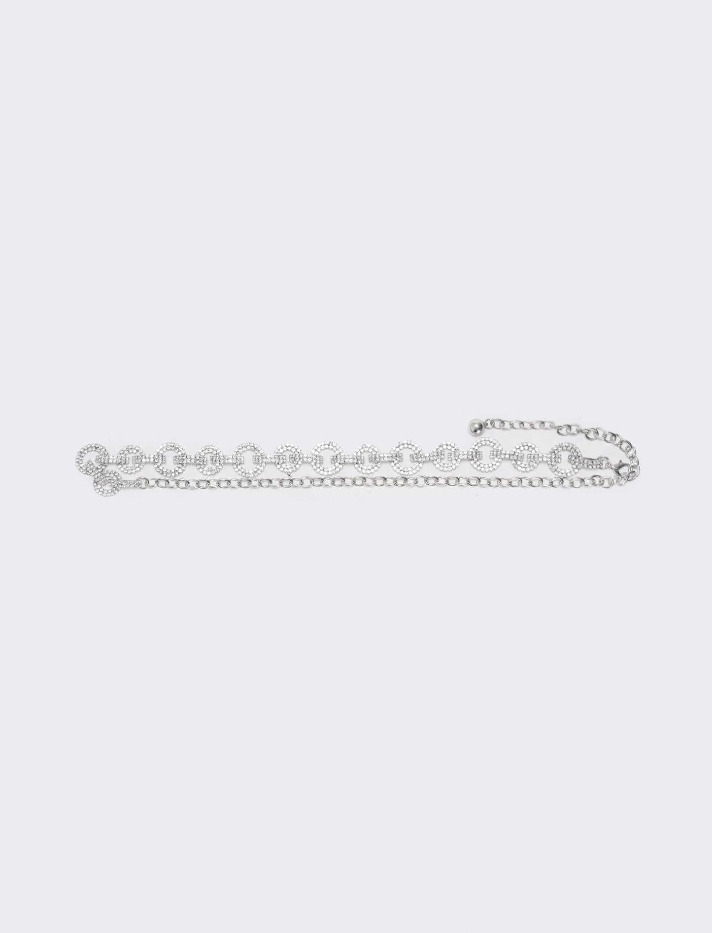 Belt with rhinestone circles - Silver