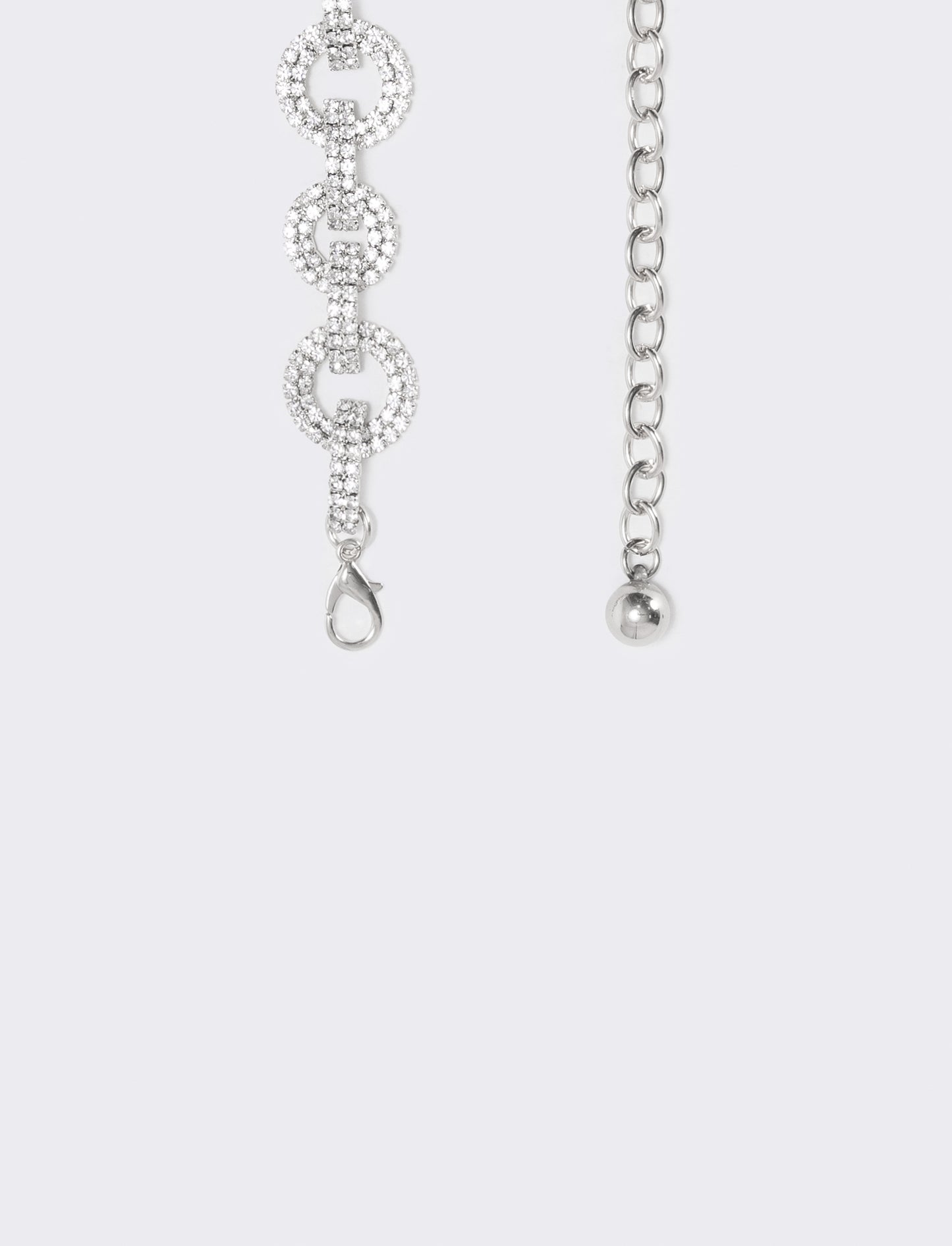 Belt with rhinestone circles - Silver