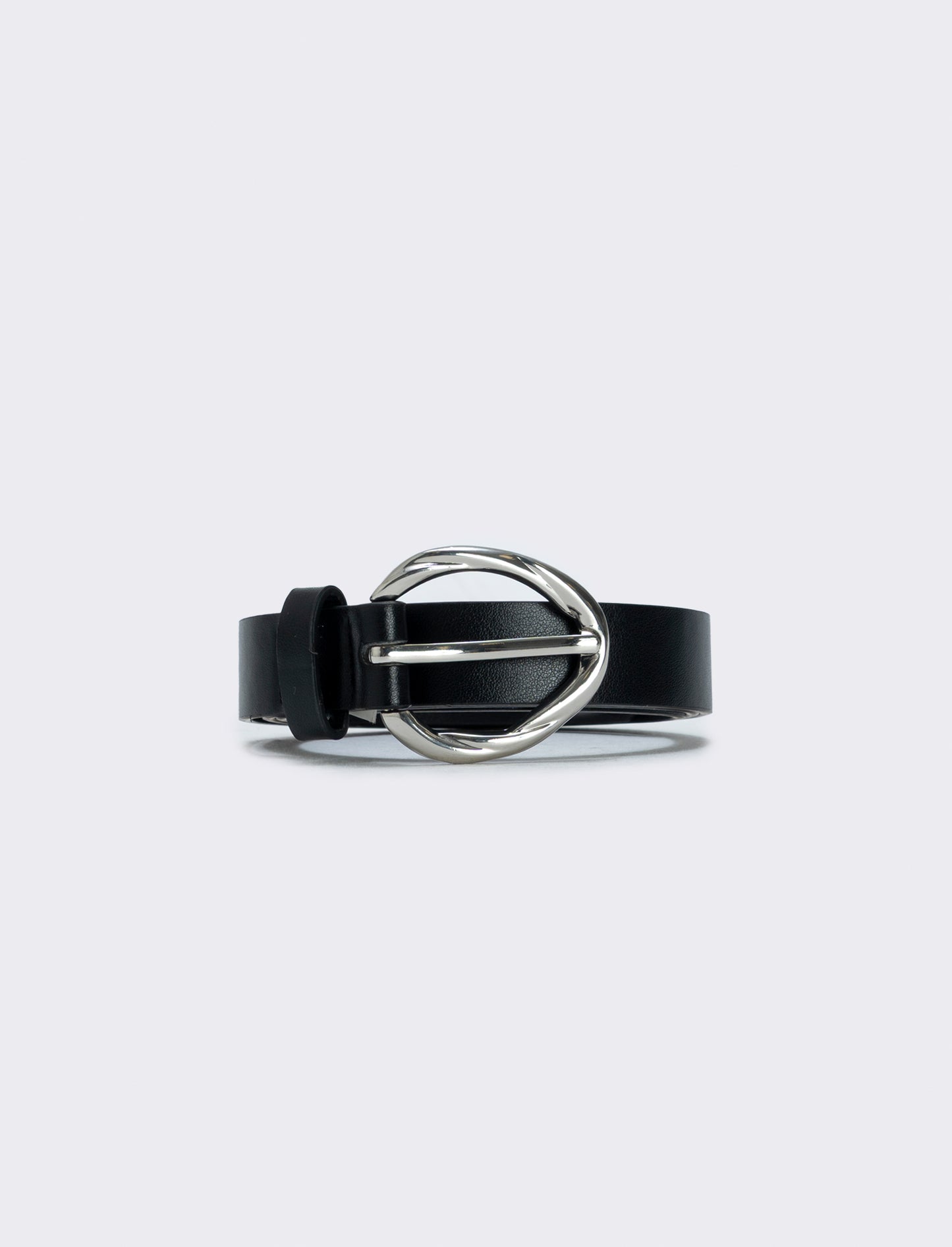 Basic belt with braided buckle - Black