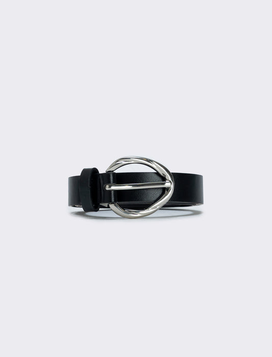 Basic belt with braided buckle - Black