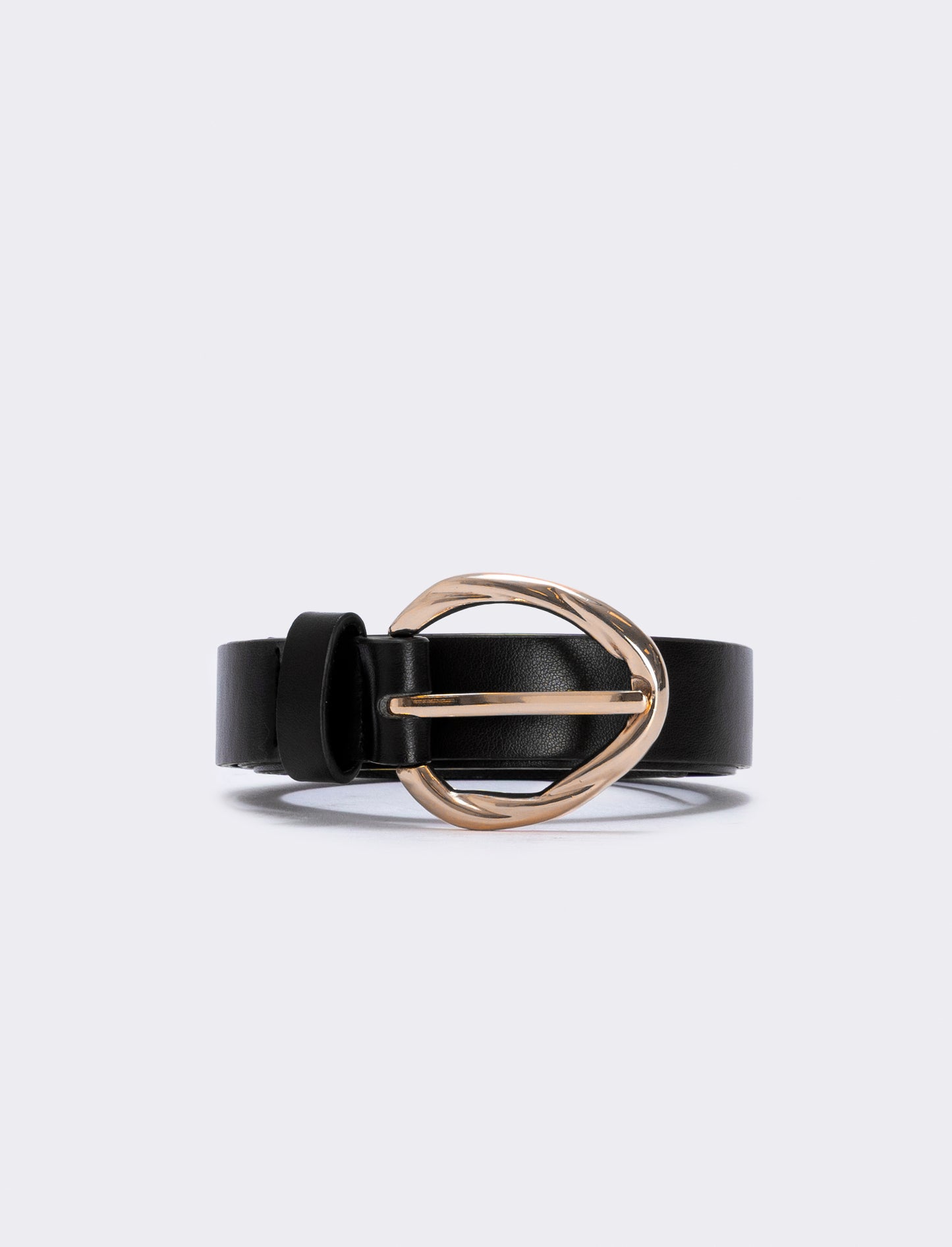 Basic belt with braided buckle - Black