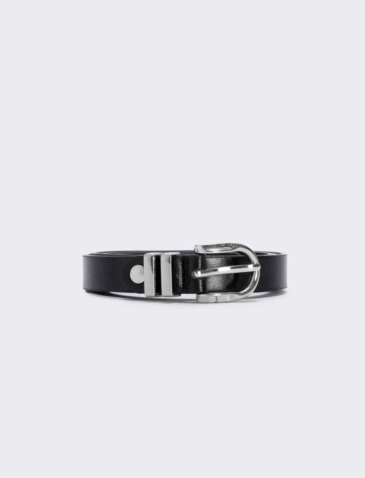 Cintura doppio passante in metallo 1,5 cm - Nero-argento