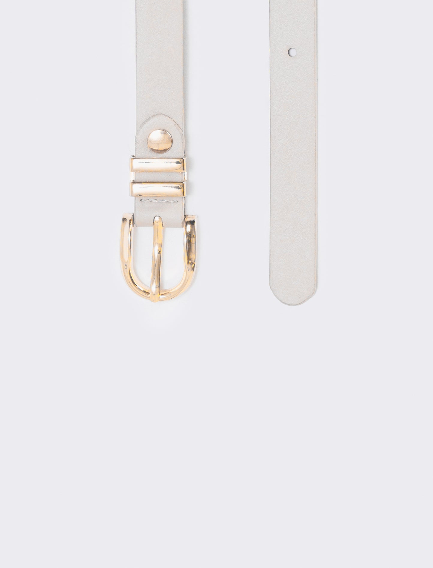 Metal double loop belt 1.5 cm - White