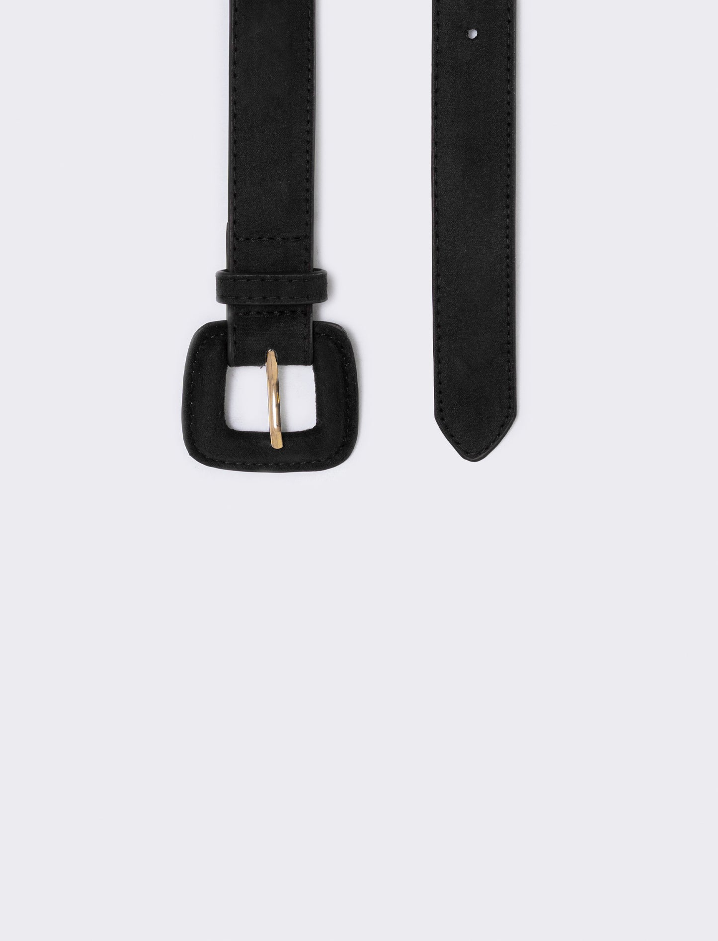 Suede belt with elegant square buckle - Black