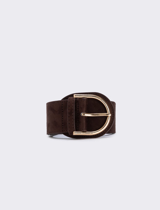 Elegant suede belt - Brown