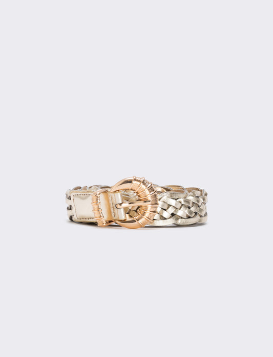 Cintura intrecciata metallizzata - Oro