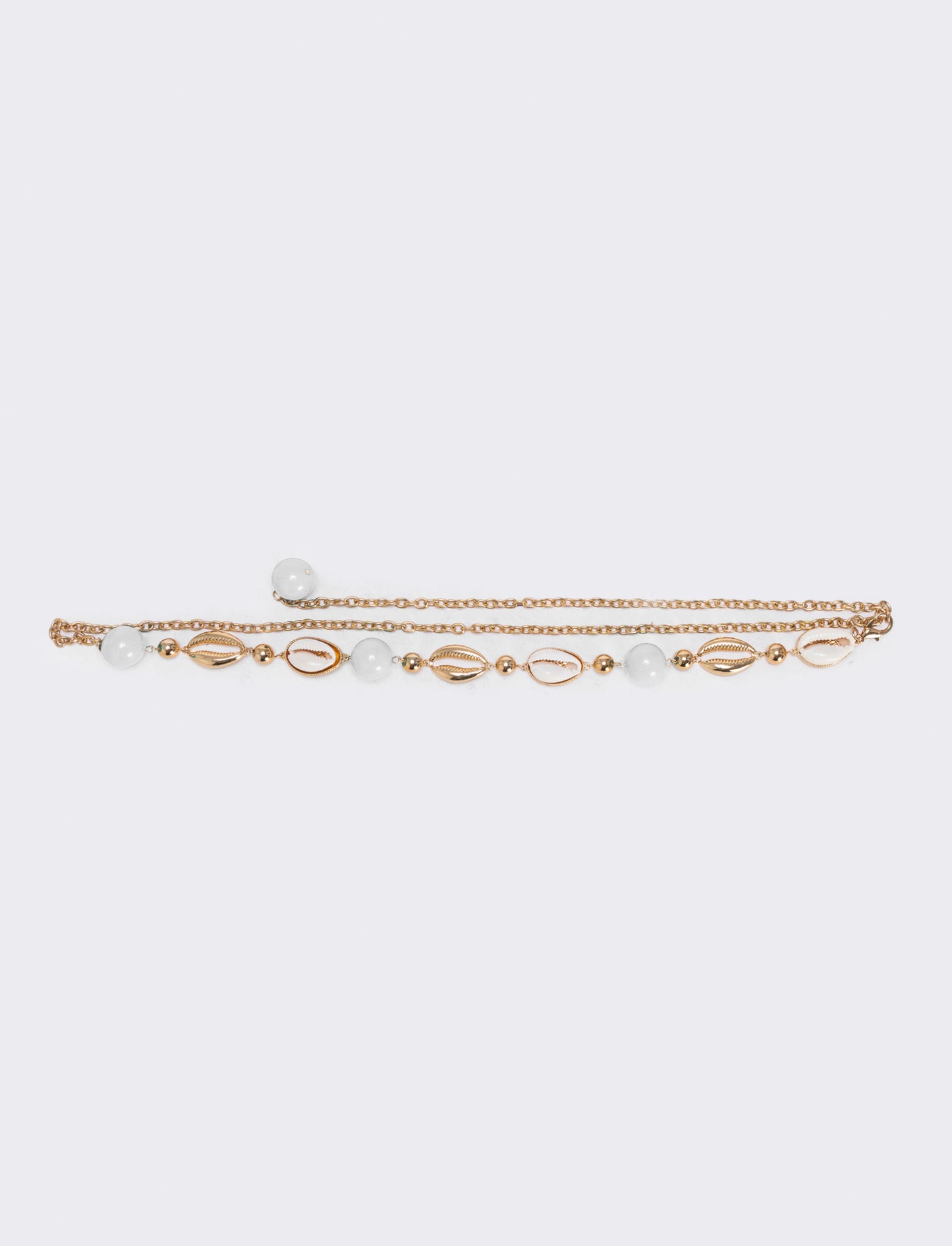 Cintura in metallo con conchiglie - Beige