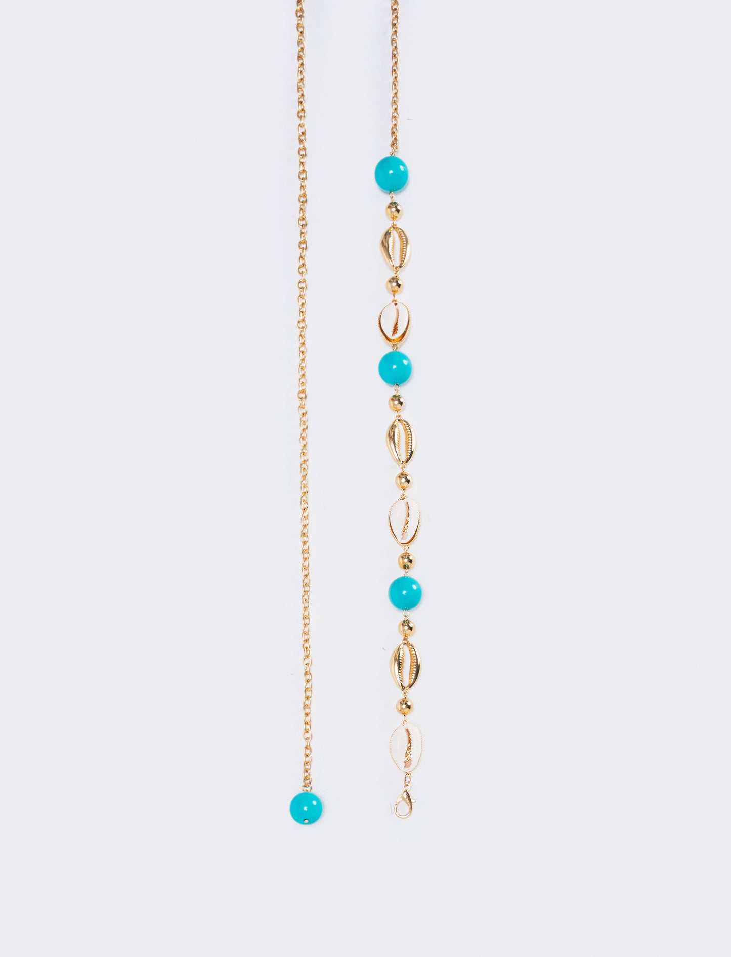Metal belt with shells - Sky blue