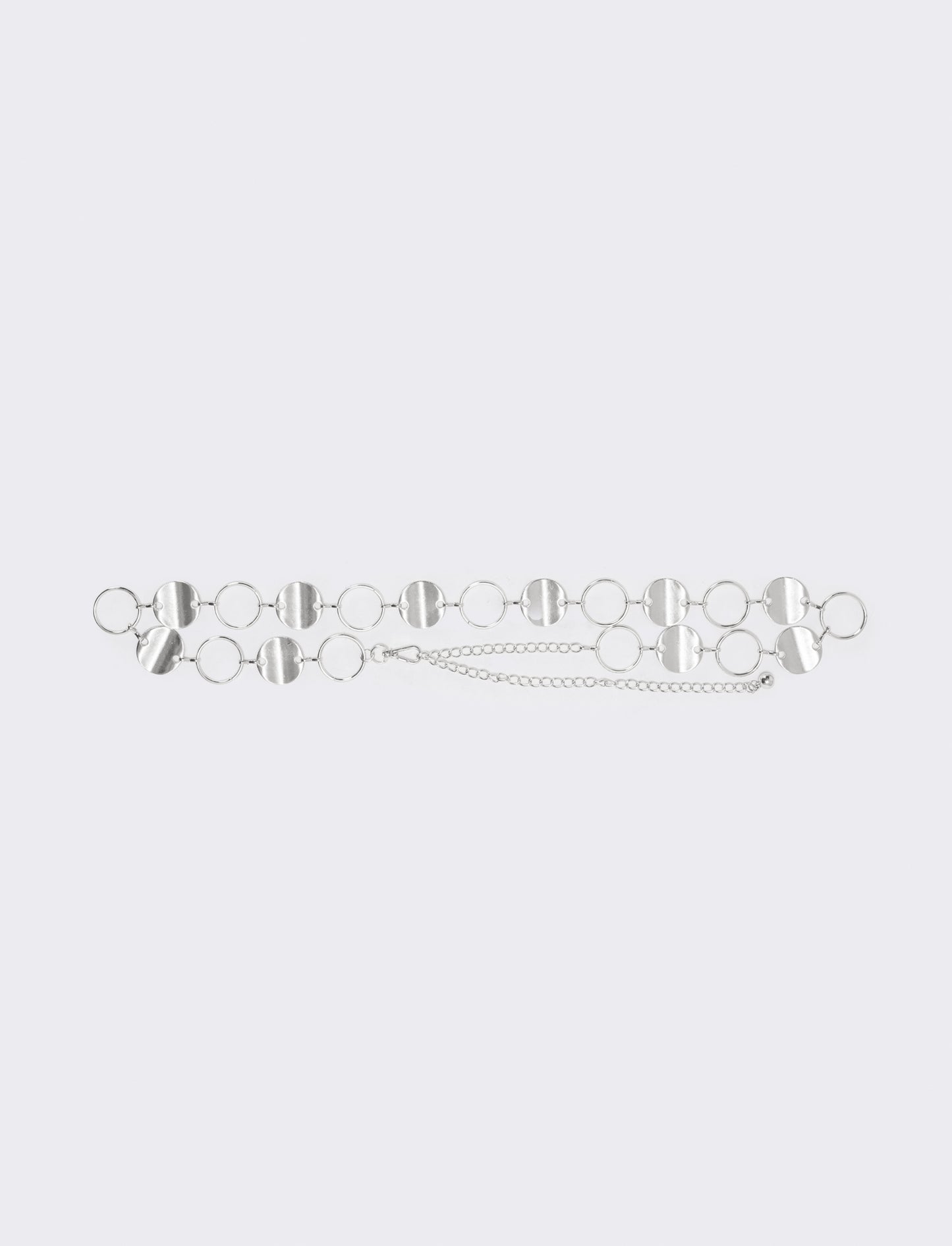 Belt with metal rings - Silver