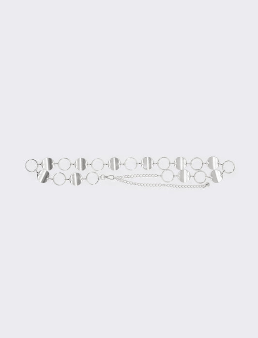 Belt with metal rings - Silver