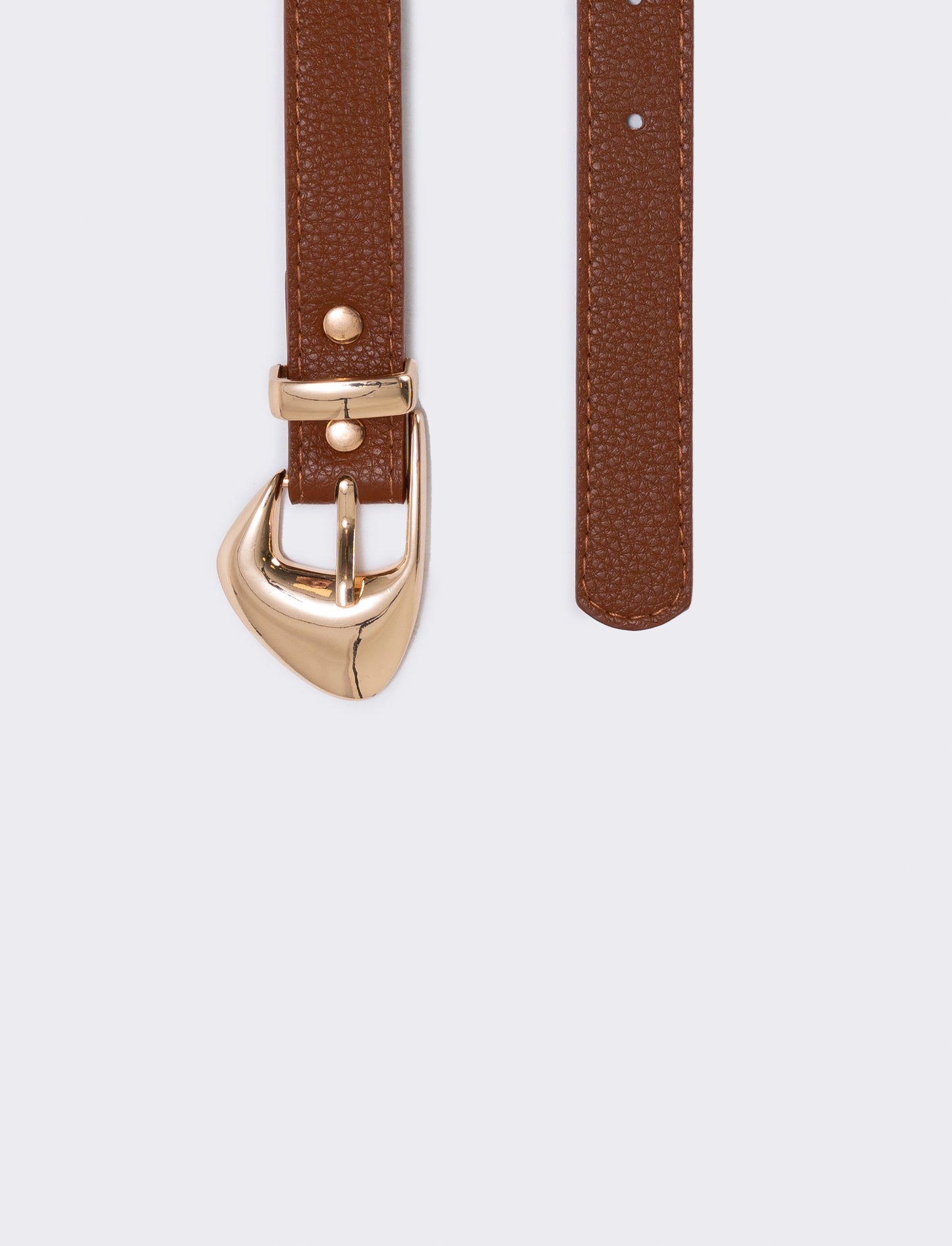 Cintura asimmetrica con fibbia elegante - Marrone