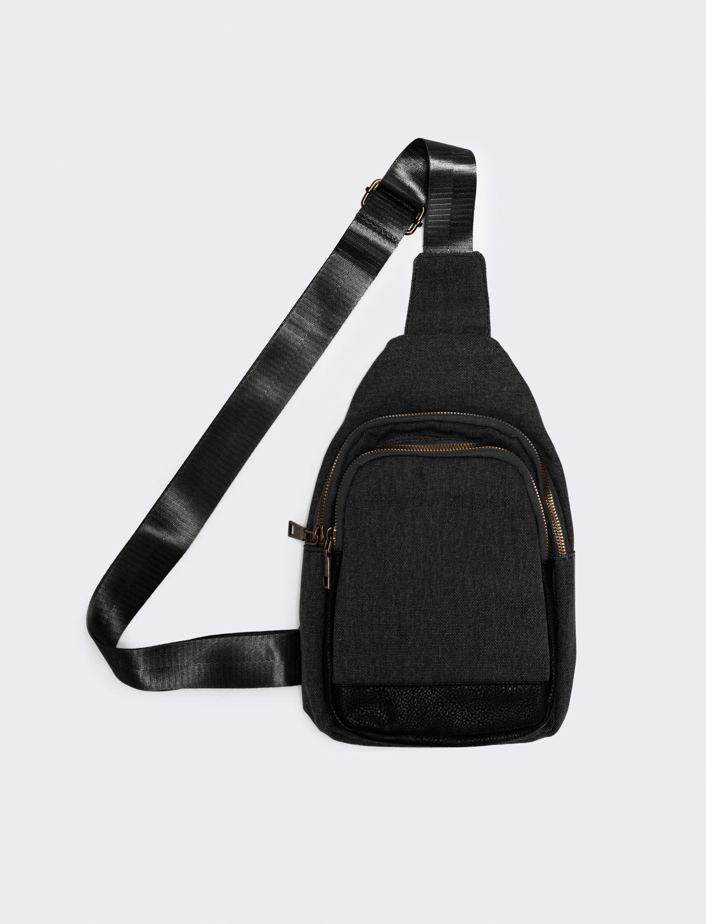 Zaino monospalla nylon per uomo - Nero