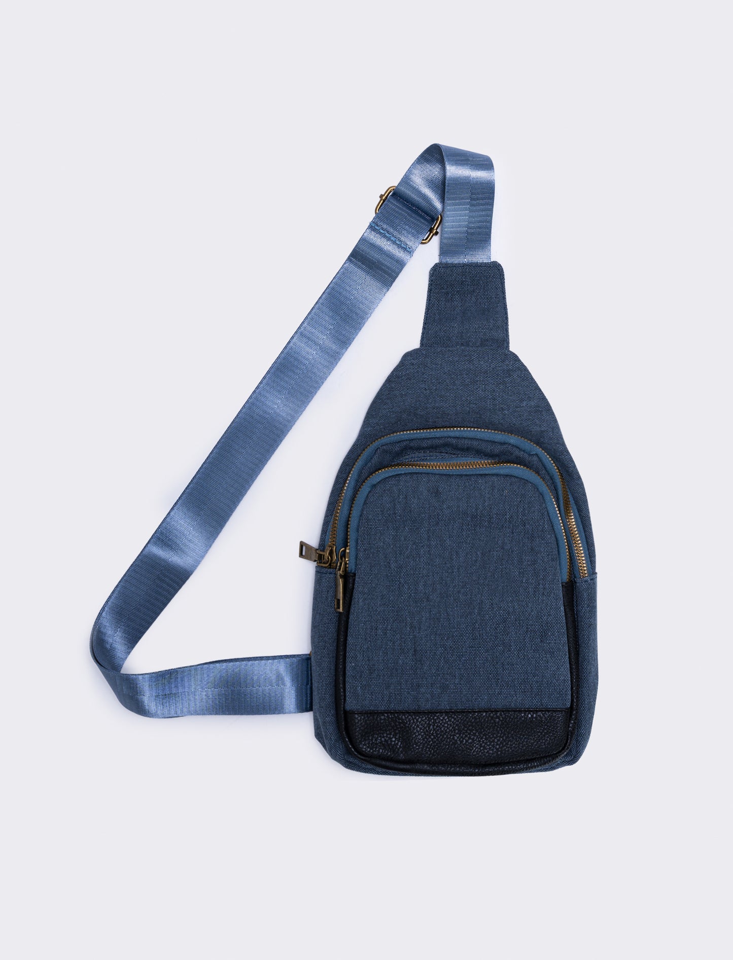 Zaino monospalla nylon per uomo - Blu
