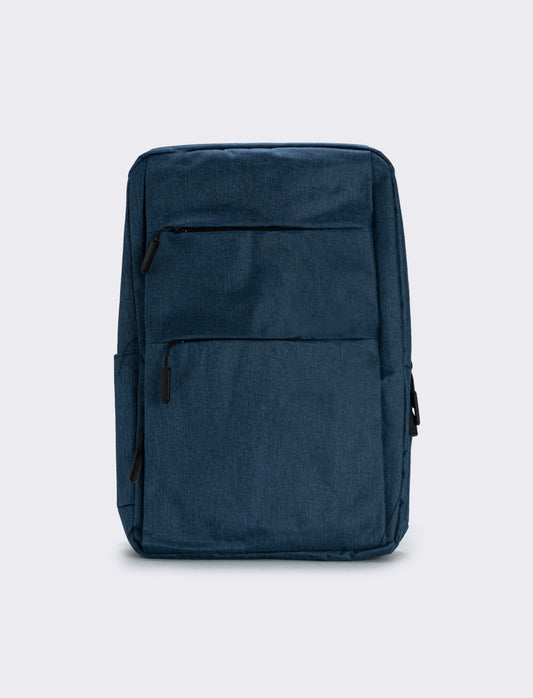 Zaino uomo basic con zip nylon - Blu