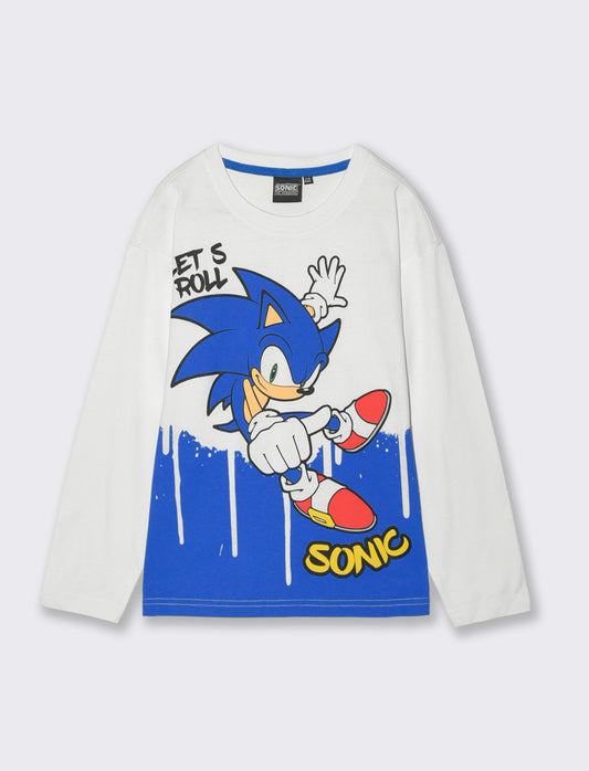 T-SHIRT MANICA LUNGA  SONIC - Bianco