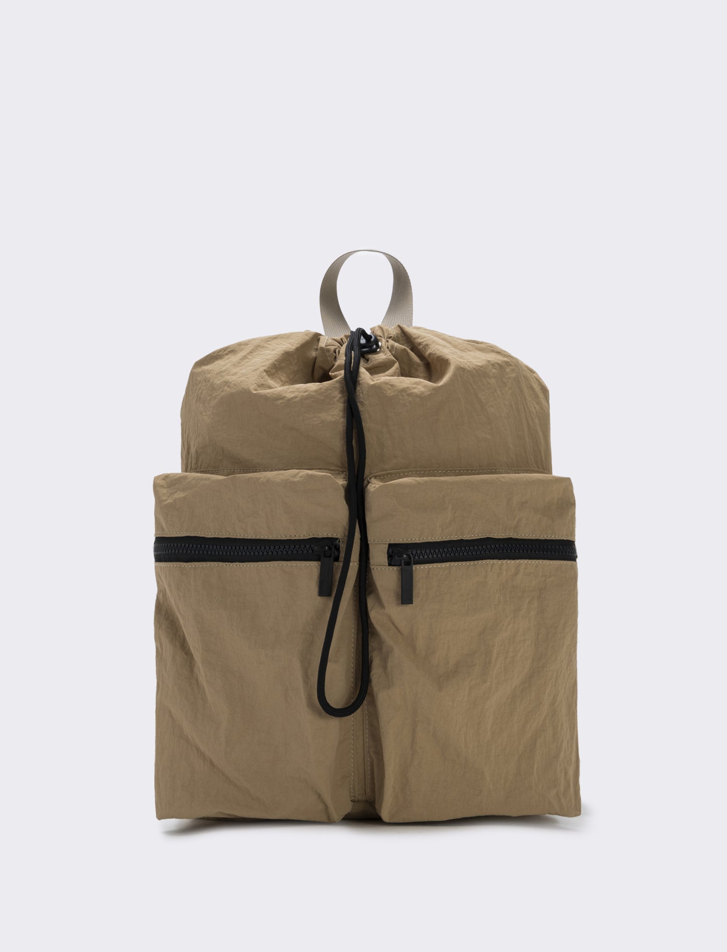 Zainetto nylon con chiusura a coulisse - Beige