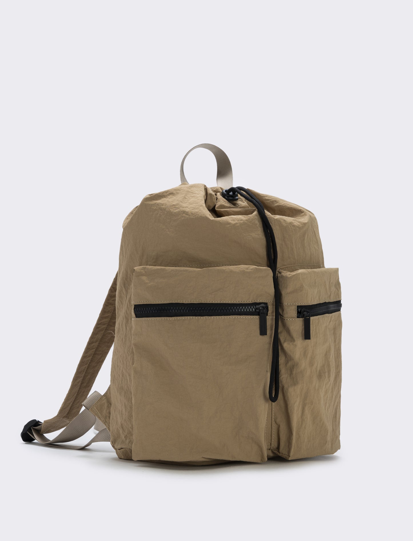 Zainetto nylon con chiusura a coulisse - Beige