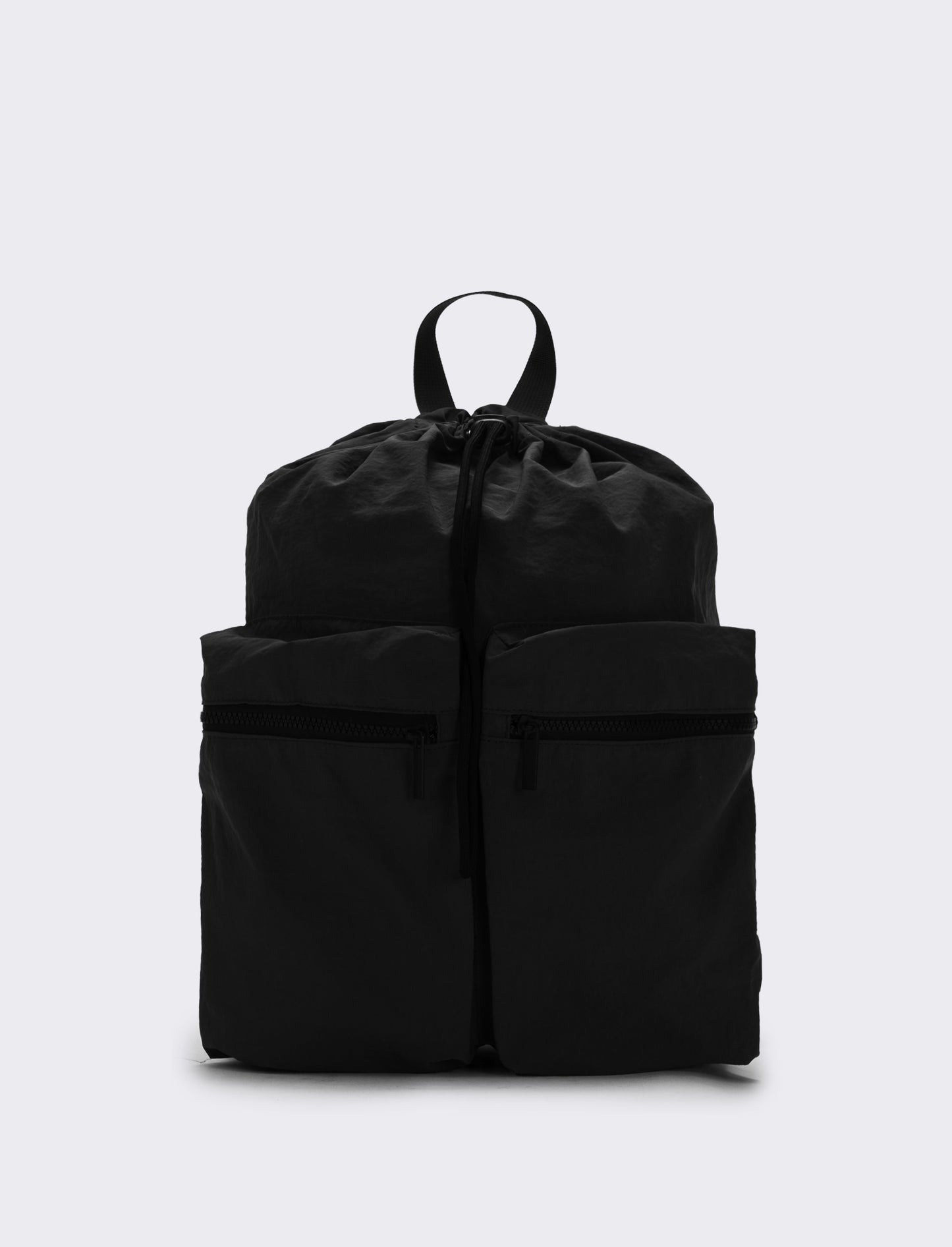 Zainetto nylon con chiusura a coulisse - Nero