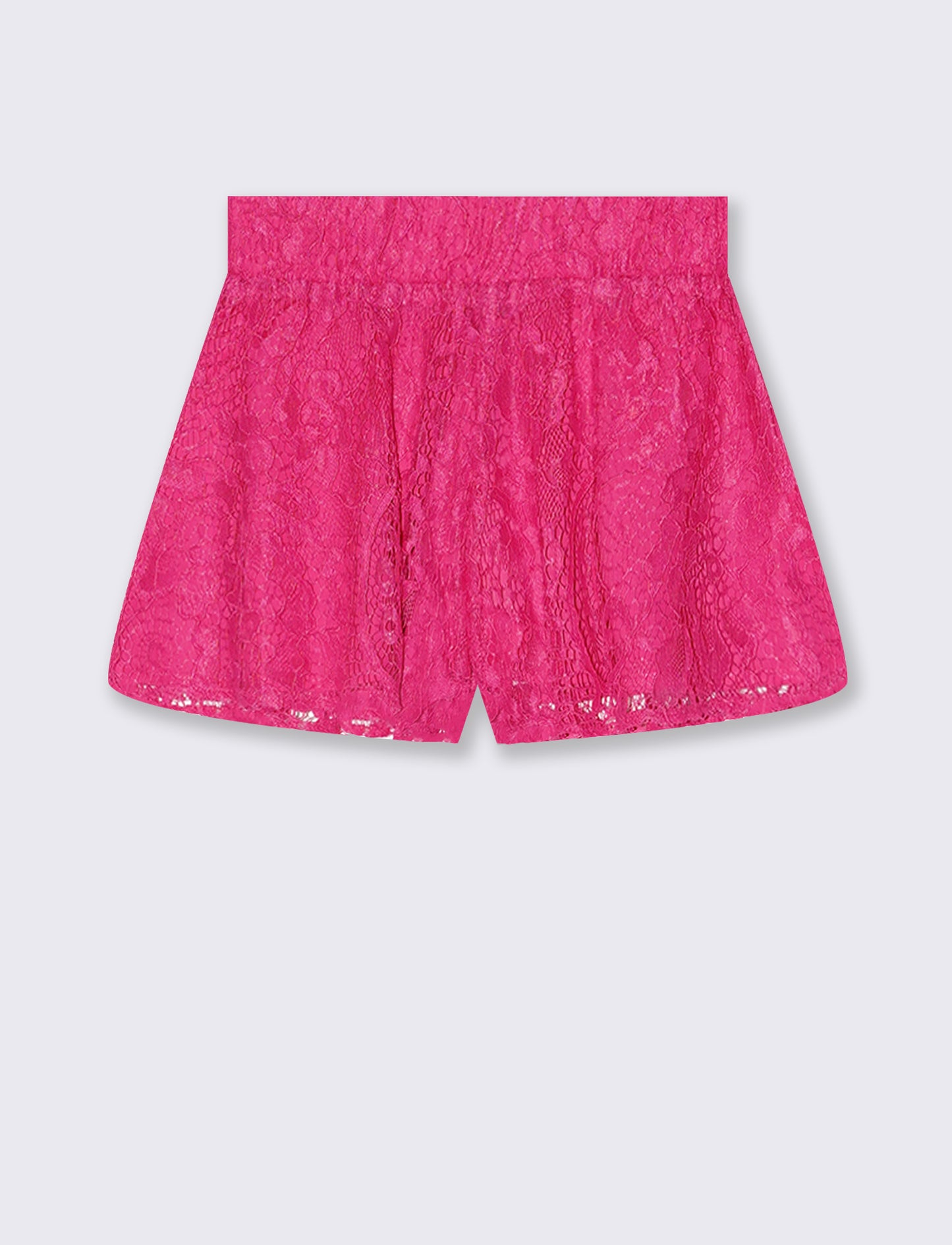 Shorts in tessuto con elastico - Fuxia