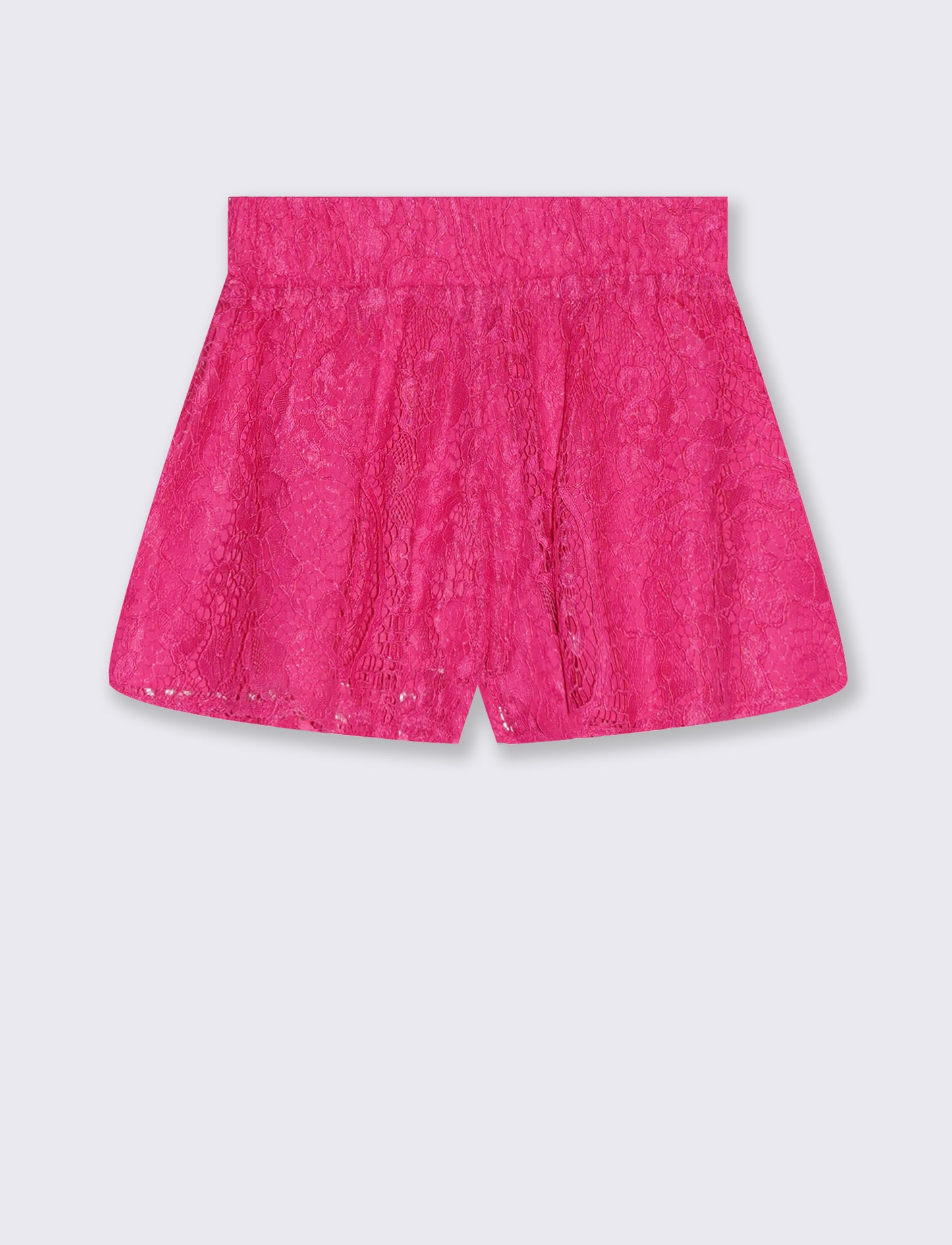 Shorts in tessuto con elastico - Fuxia