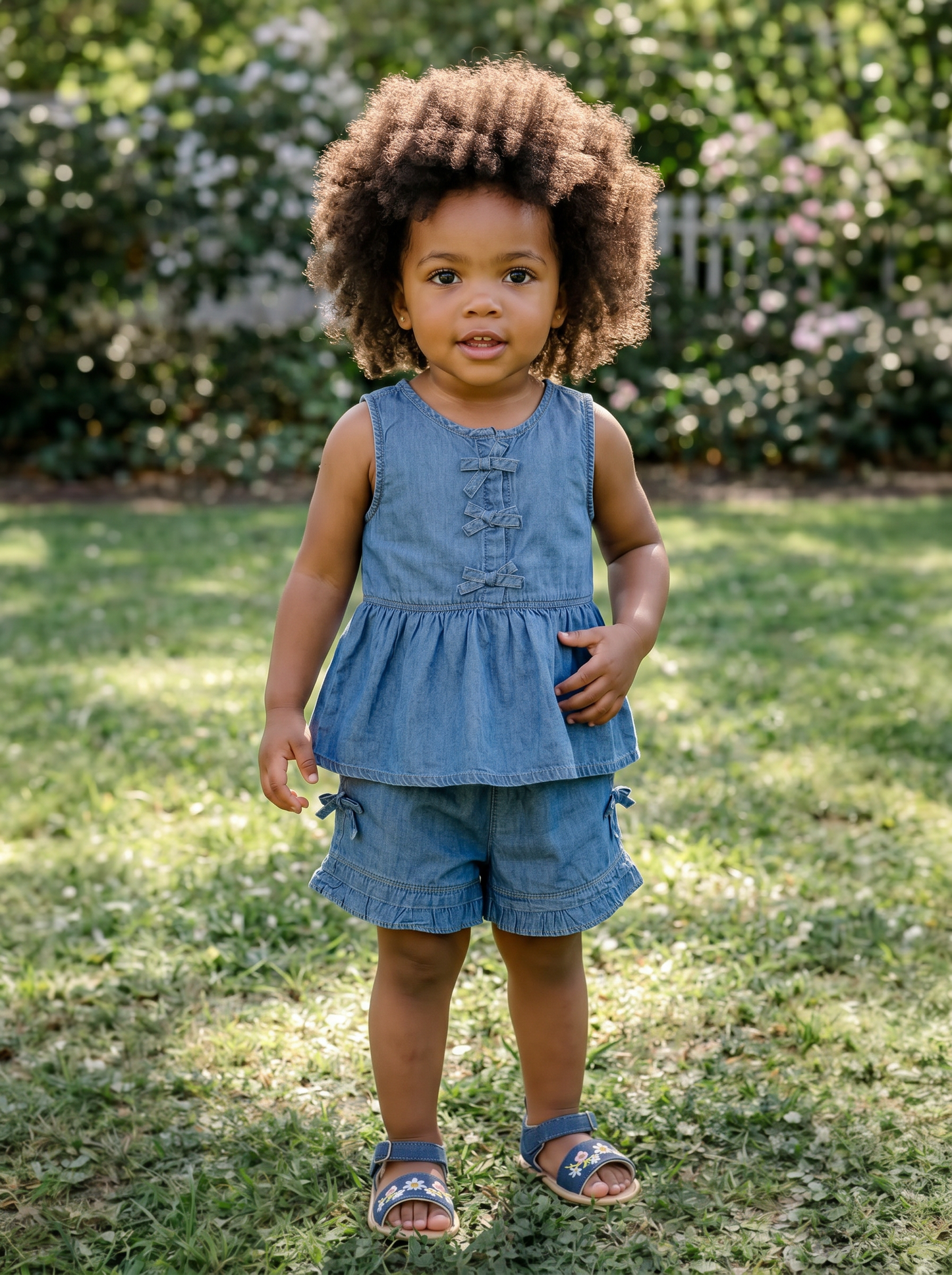 Set due pezzi: top chambray e bermuda - Denim