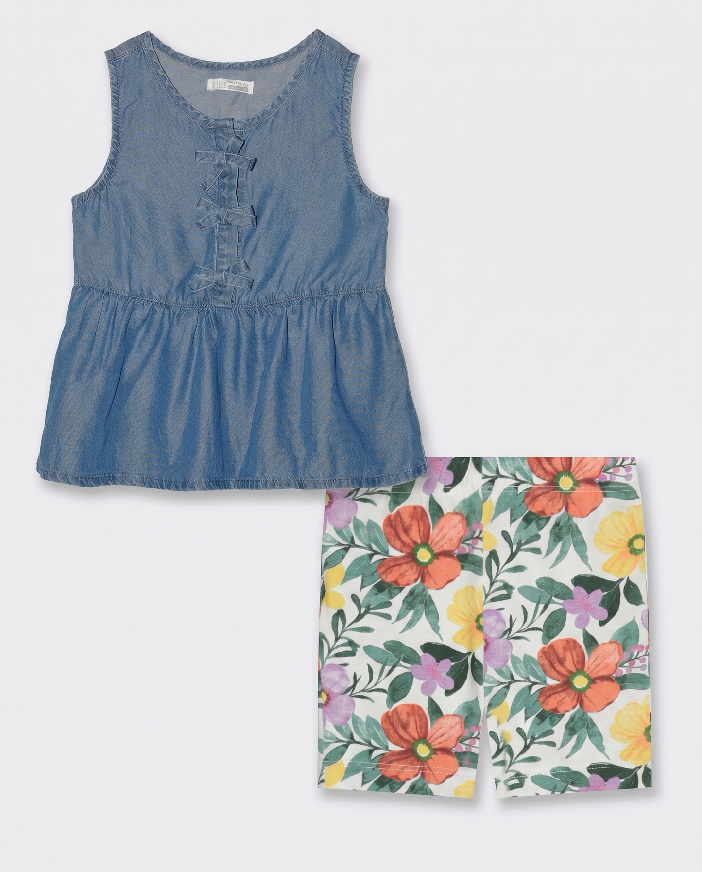 Set due pezzi: top chambray e bermuda - Denim